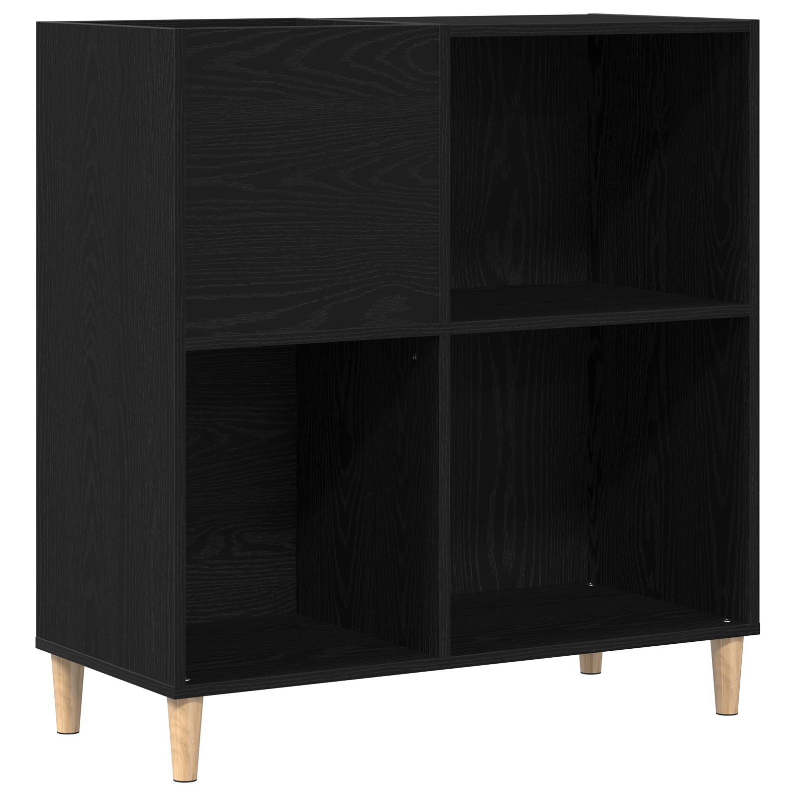 Dulap pentru discuri, stejar negru 84,5x38x89 cm lemn prelucrat — imaginea 2