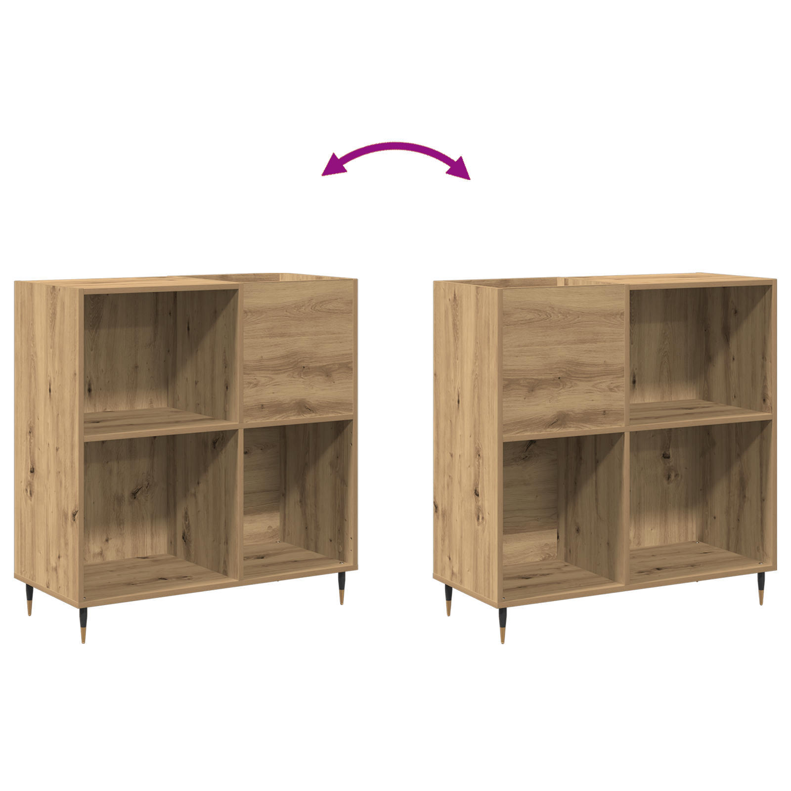 Dulap pentru discuri, lemn vechi 84,5x38x89 cm lemn prelucrat — imaginea 9