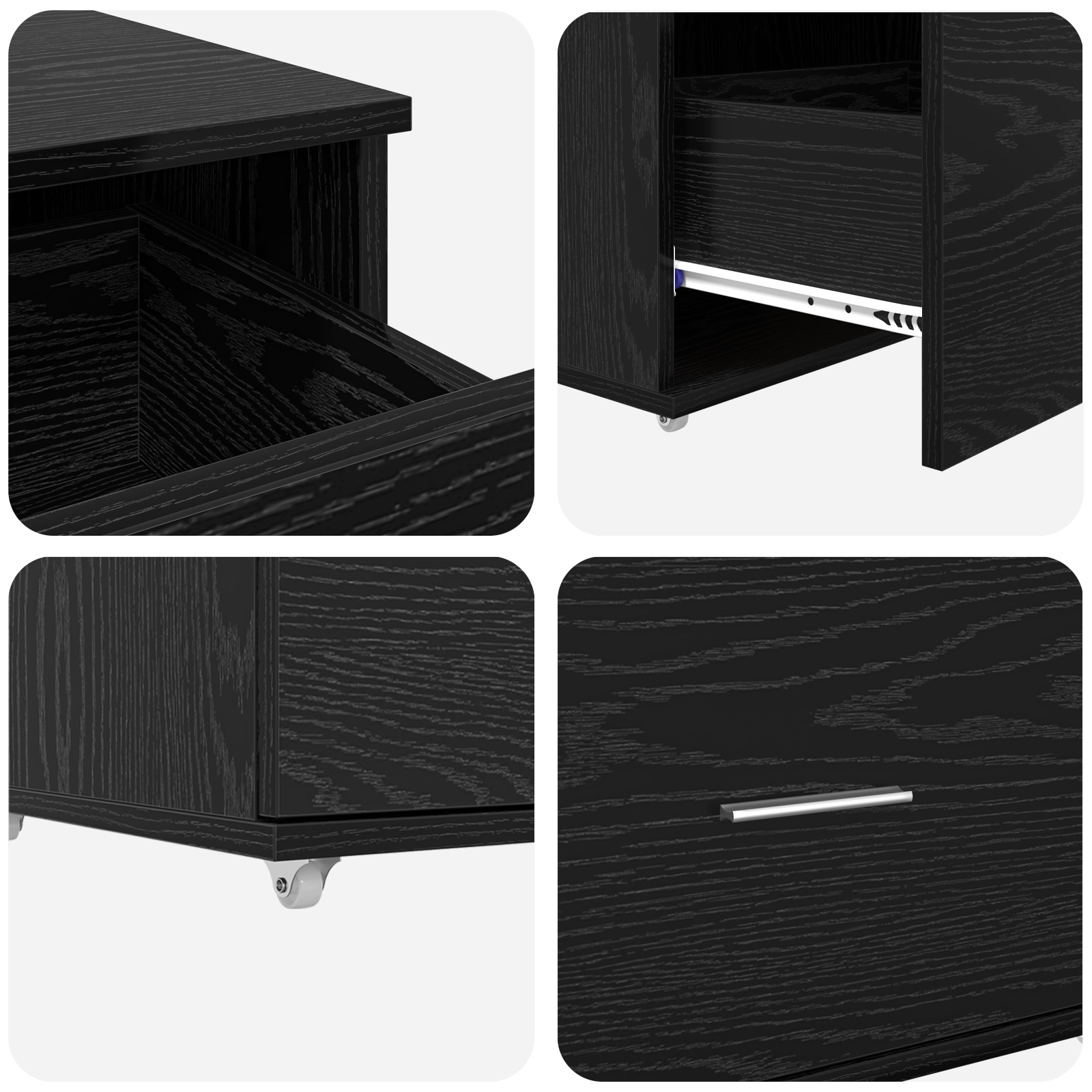 Cabinet Sertar Stejar negru Lemn prelucrat Compact — imaginea 8