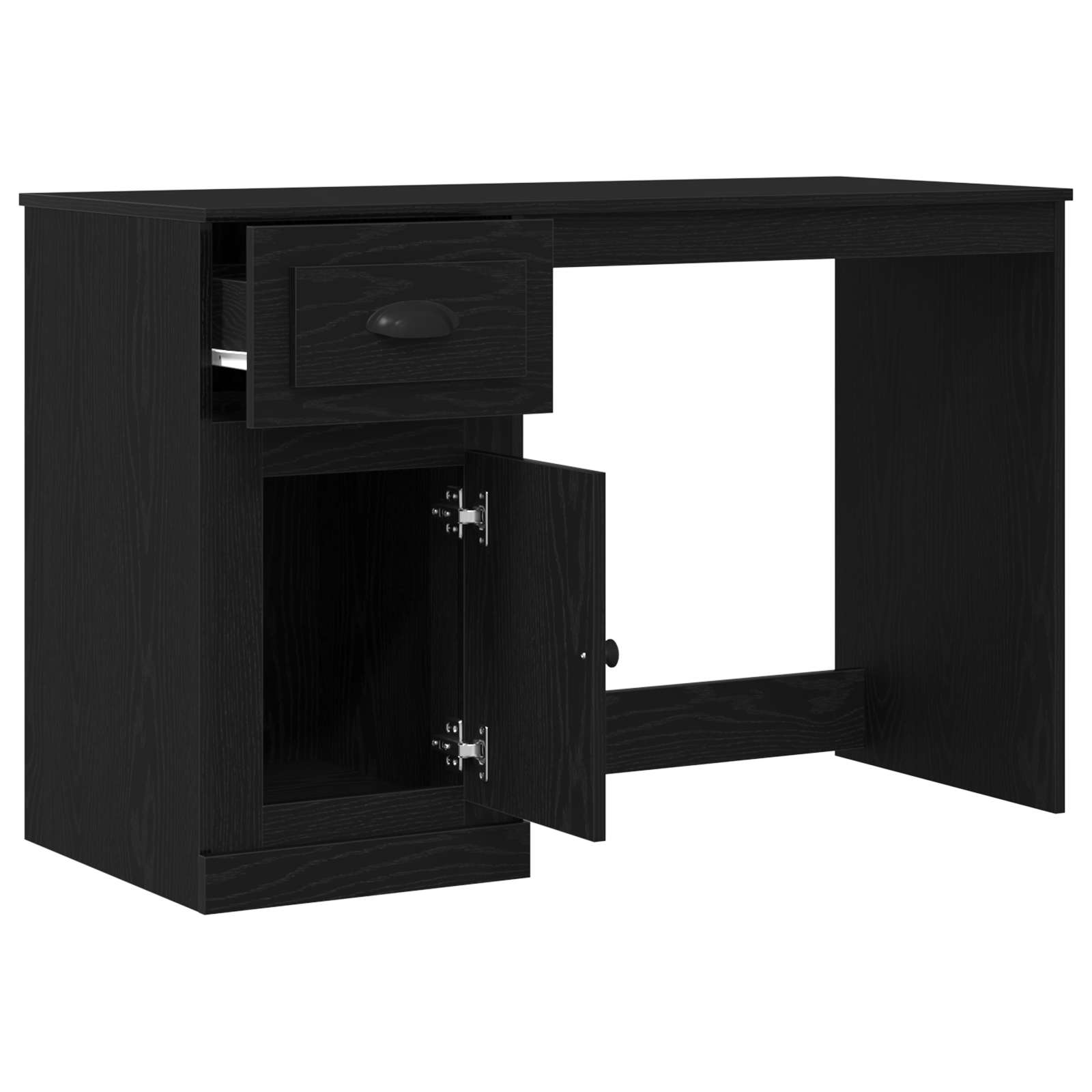 Birou cu depozitare, stejar negru, 50x115x75 cm, lemn prelucrat — imaginea 5