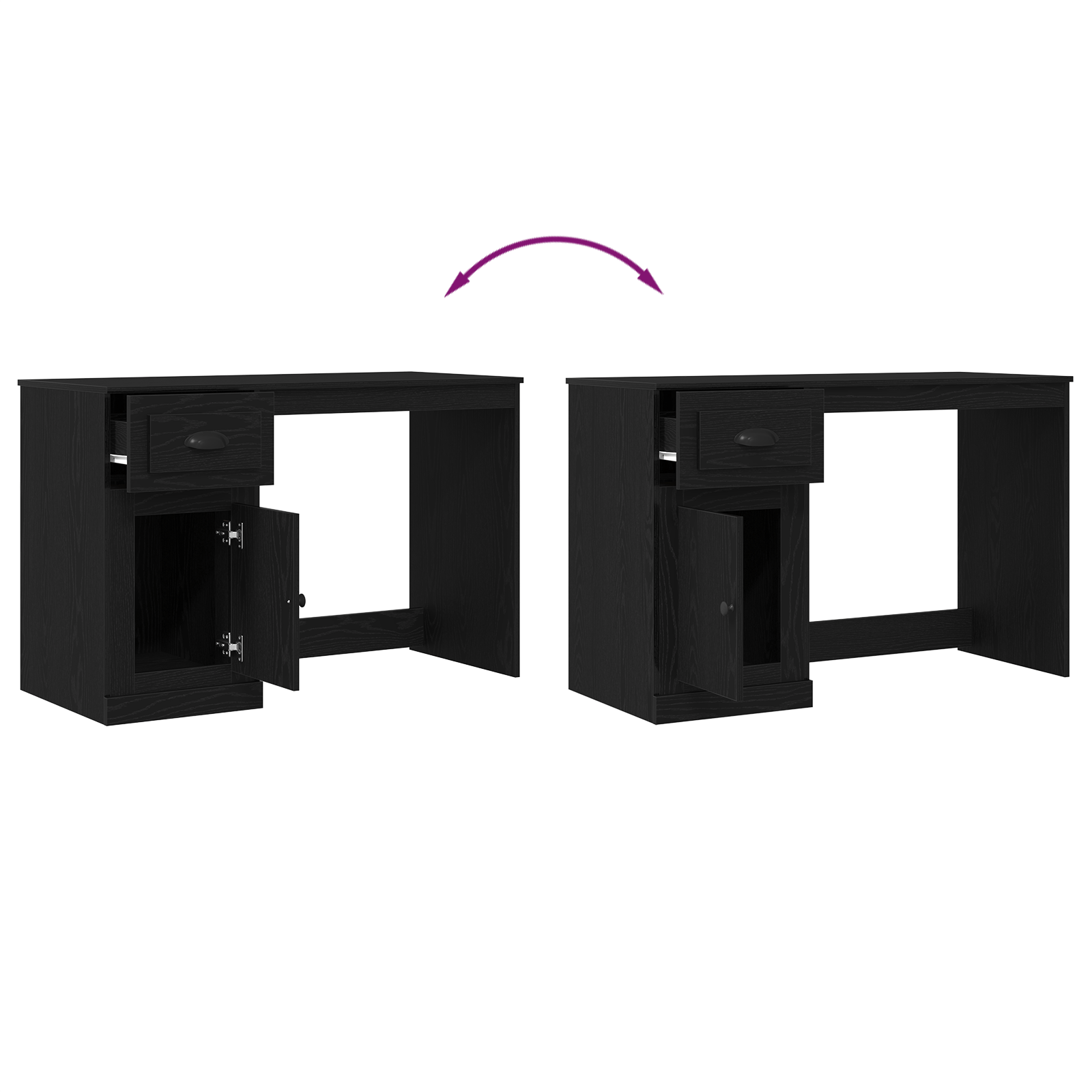 Birou cu depozitare, stejar negru, 50x115x75 cm, lemn prelucrat — imaginea 11