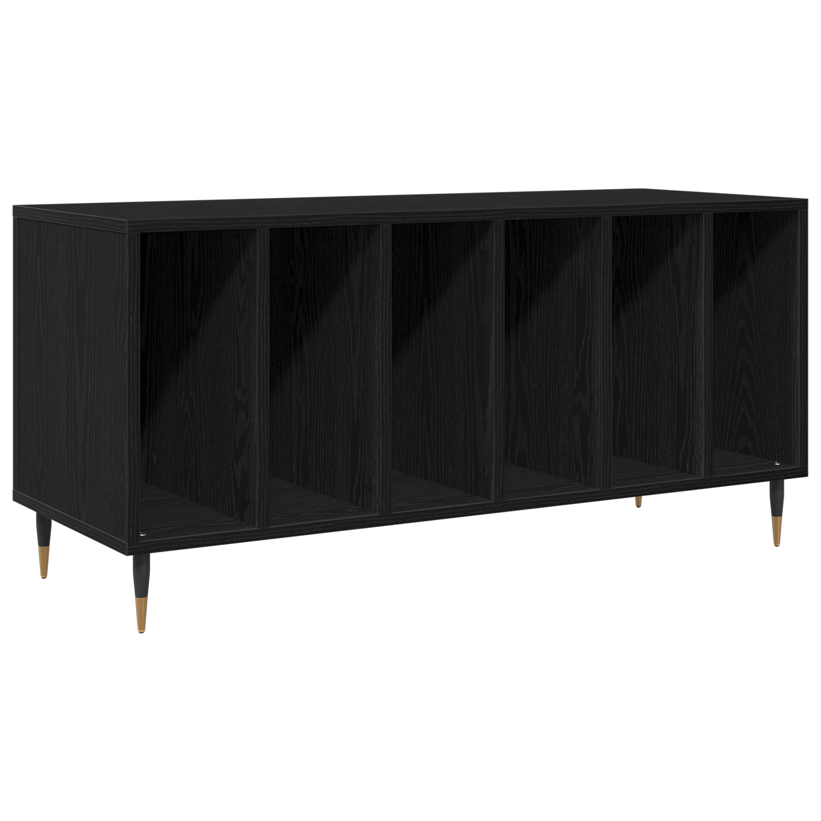 Dulap pentru discuri, stejar negru 100x38x48 cm lemn prelucrat — imaginea 2