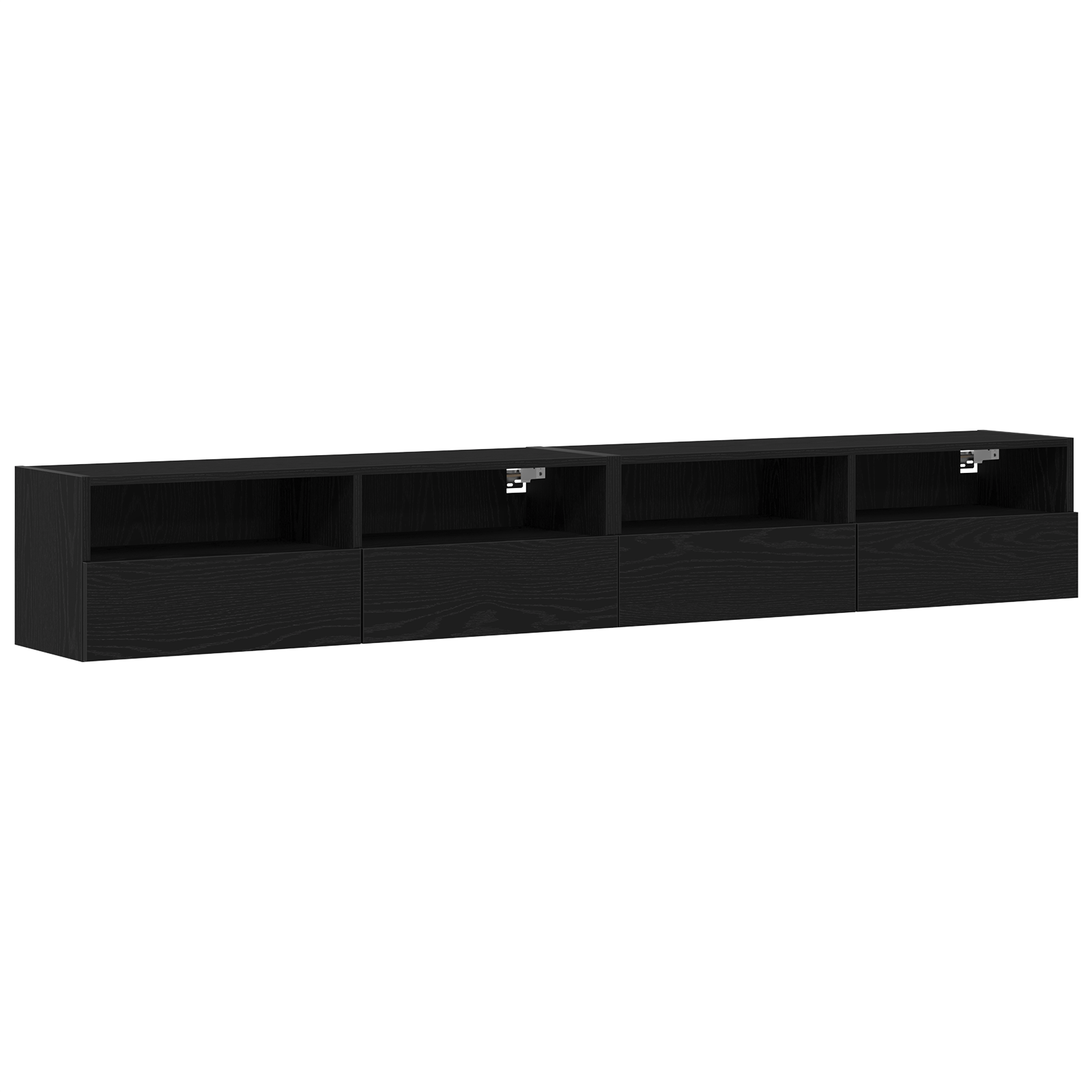 Dulap TV de perete, 2 buc., stejar negru, 100x30x30 cm, lemn — imaginea 2