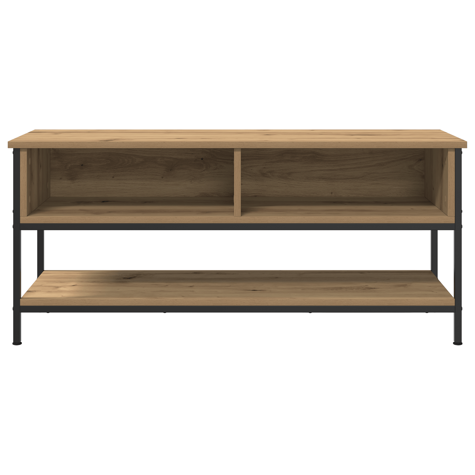 Dulap TV, stejar artizanal, 100x35x45 cm, lemn prelucrat & otel — imaginea 5