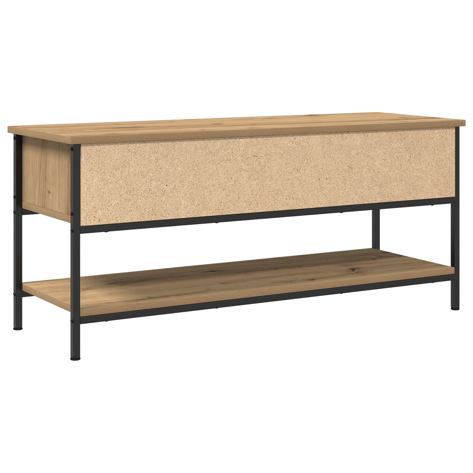 Dulap TV, stejar artizanal, 100x35x45 cm, lemn prelucrat & otel — imaginea 7