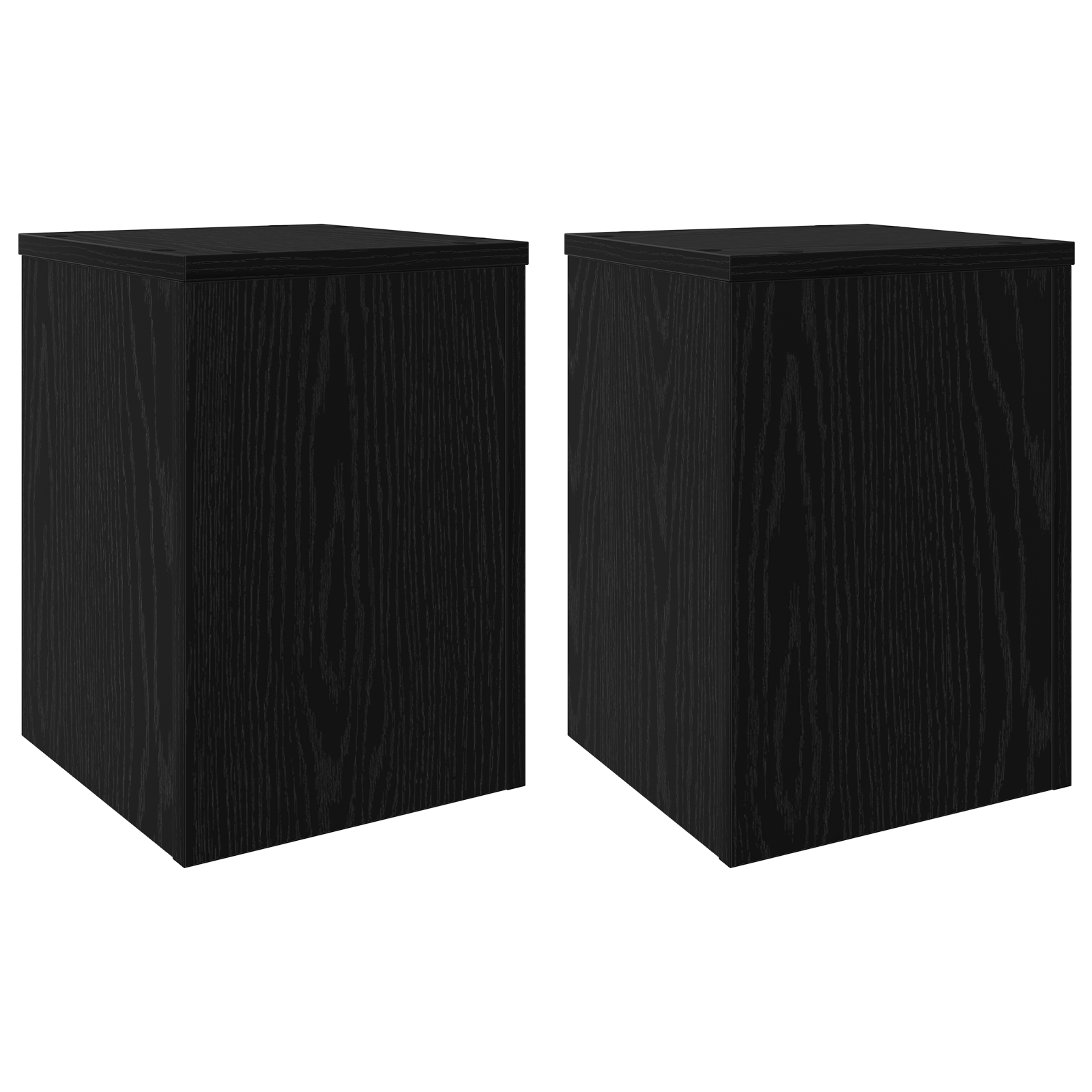 Suporturi pentru plante 2 buc Stejar Negru 25x25x35 cm Lemn prelucrat — imaginea 2