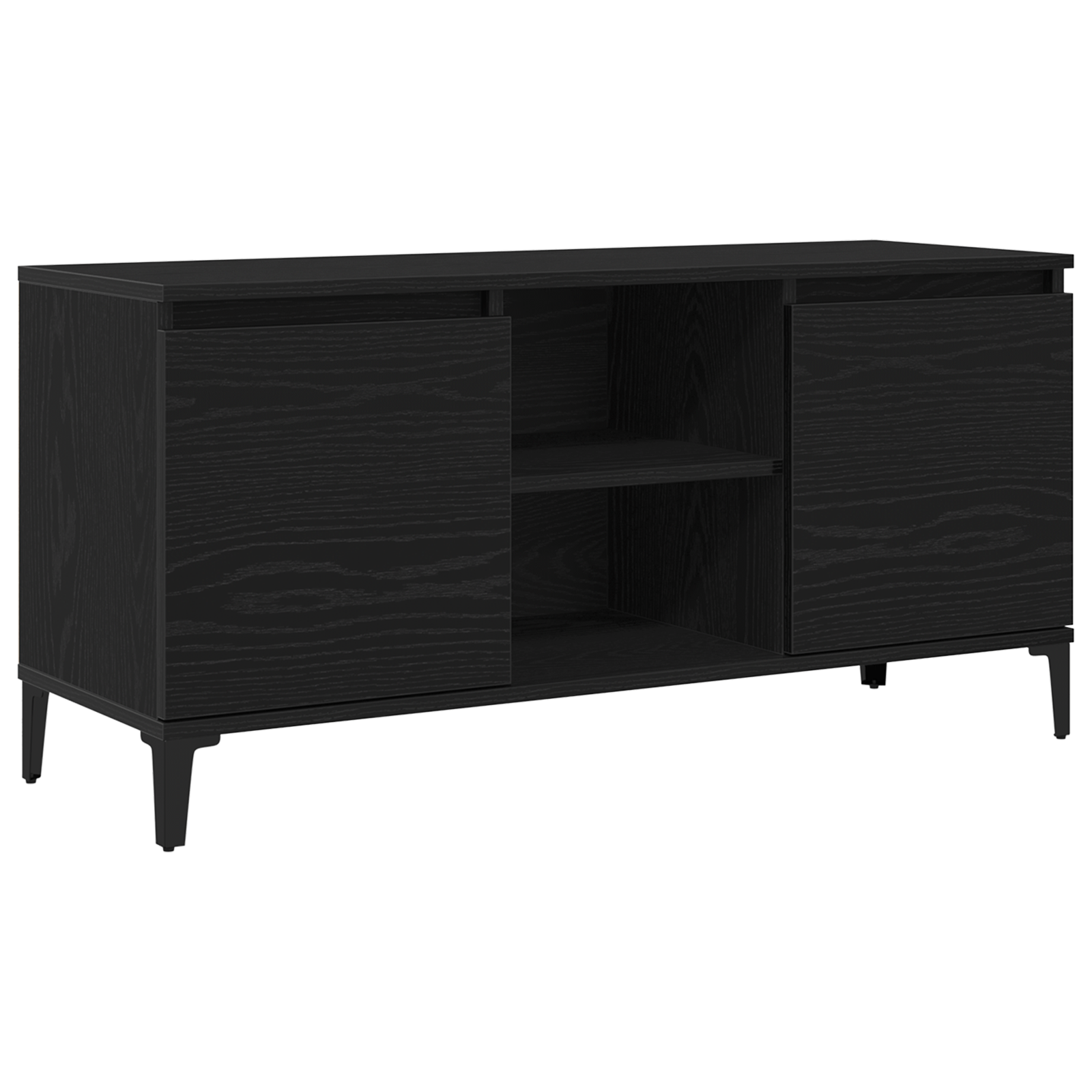 Dulap TV Negru Stejar 102x35x50 cm Lemn Prelucrat — imaginea 2