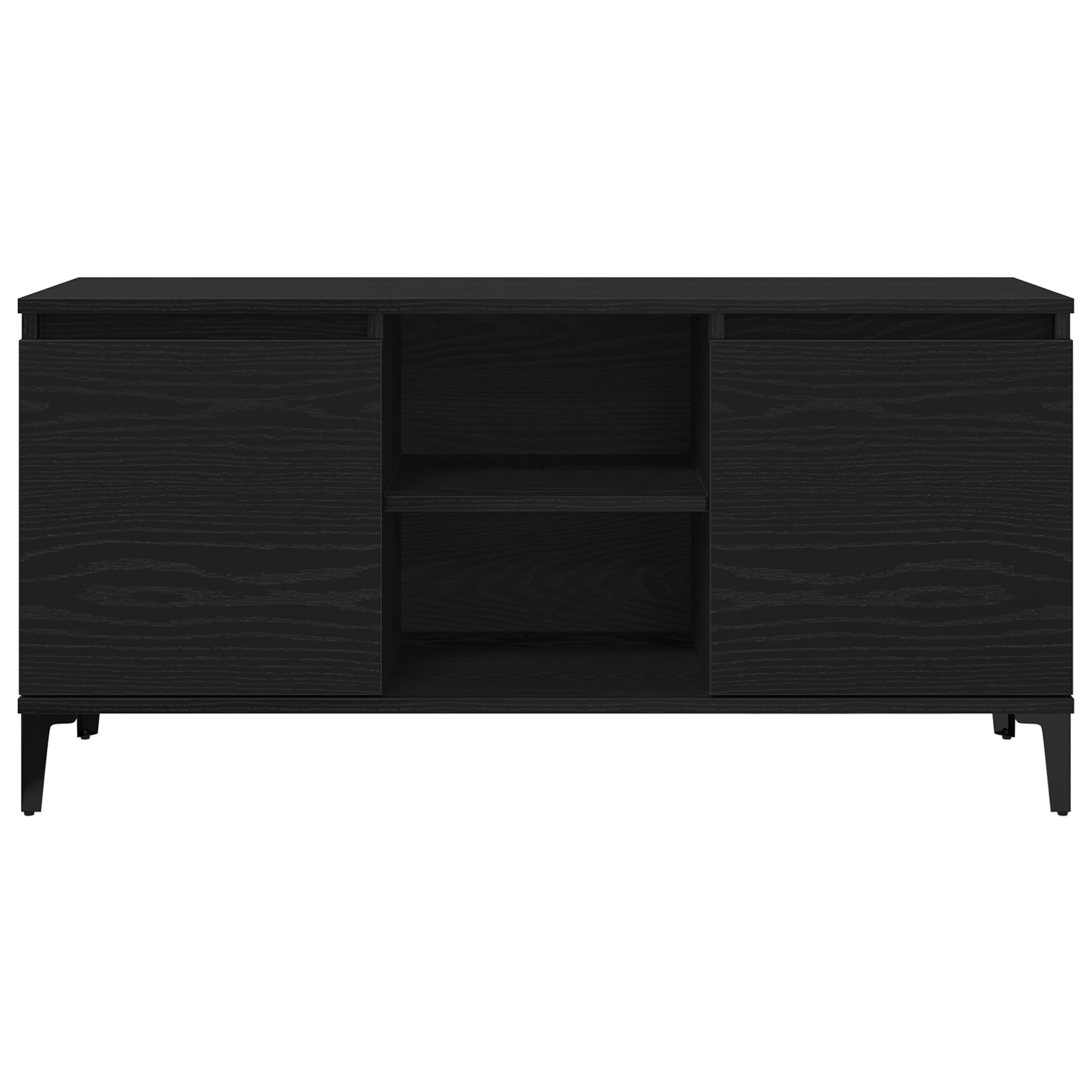 Dulap TV Negru Stejar 102x35x50 cm Lemn Prelucrat — imaginea 6