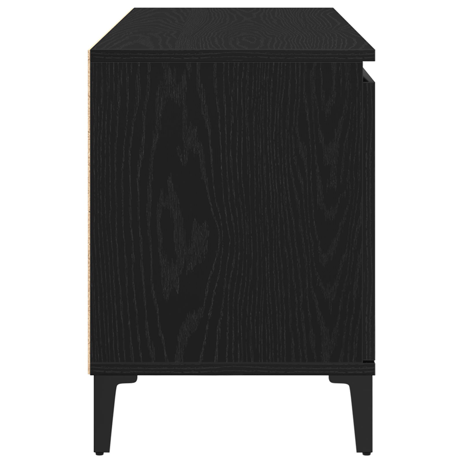 Dulap TV Negru Stejar 102x35x50 cm Lemn Prelucrat — imaginea 7