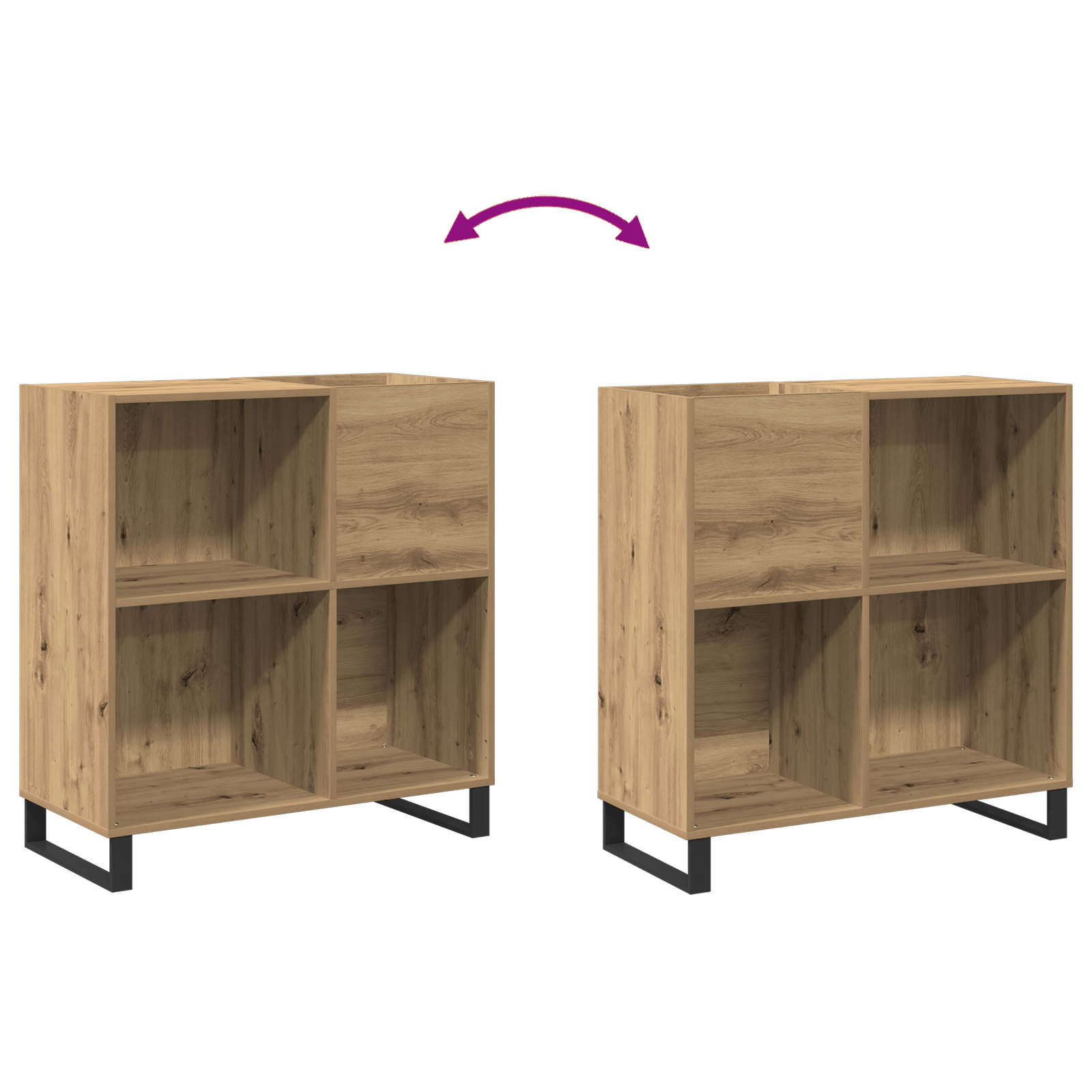 Dulap pentru discuri, lemn vechi 84,5x38x89 cm lemn prelucrat — imaginea 9