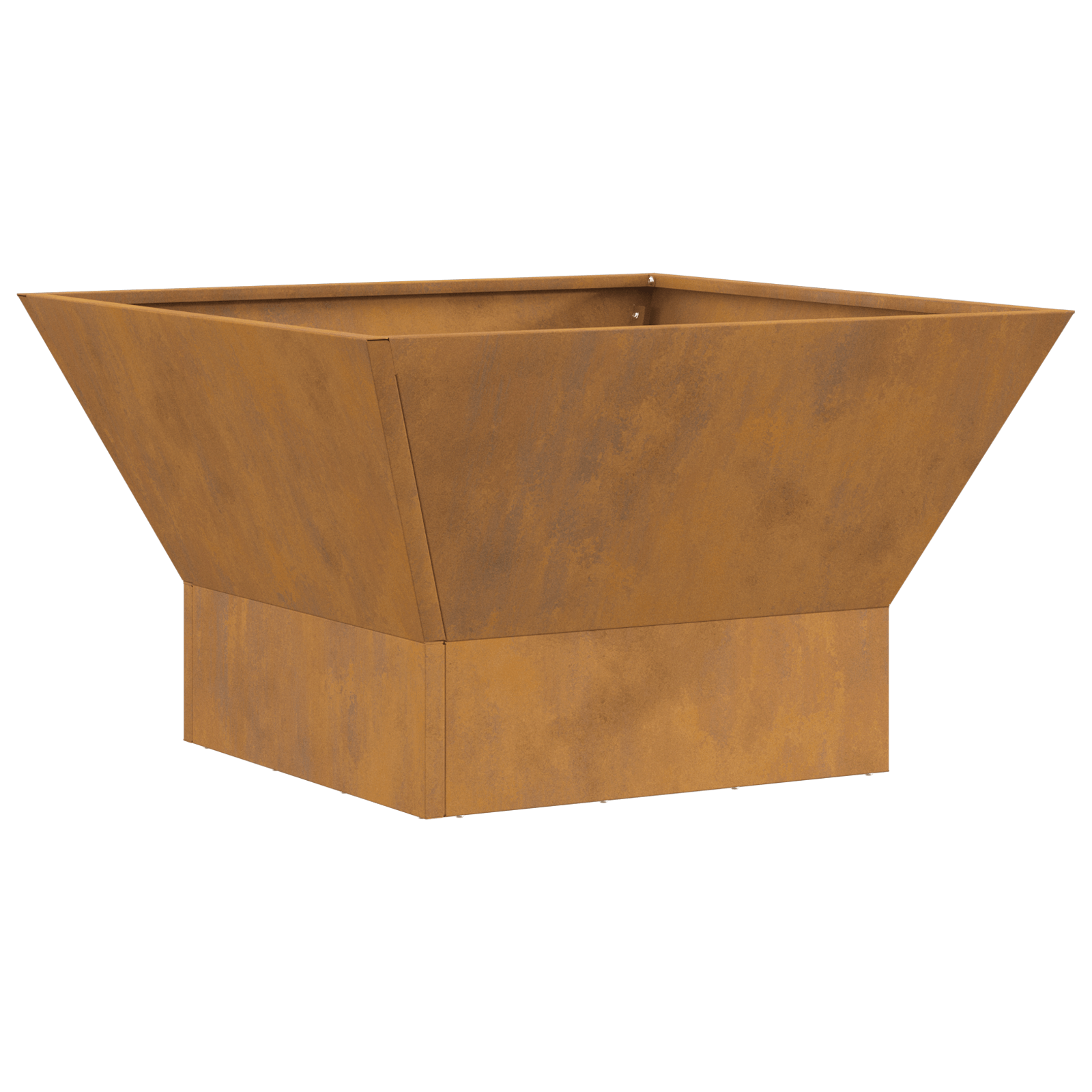 Vatra de foc, negru, patrata, 60x60x35 cm, otel corten — imaginea 2