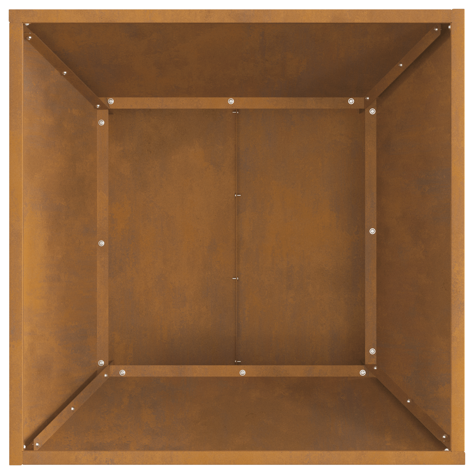 Vatra de foc, negru, patrata, 60x60x35 cm, otel corten — imaginea 6