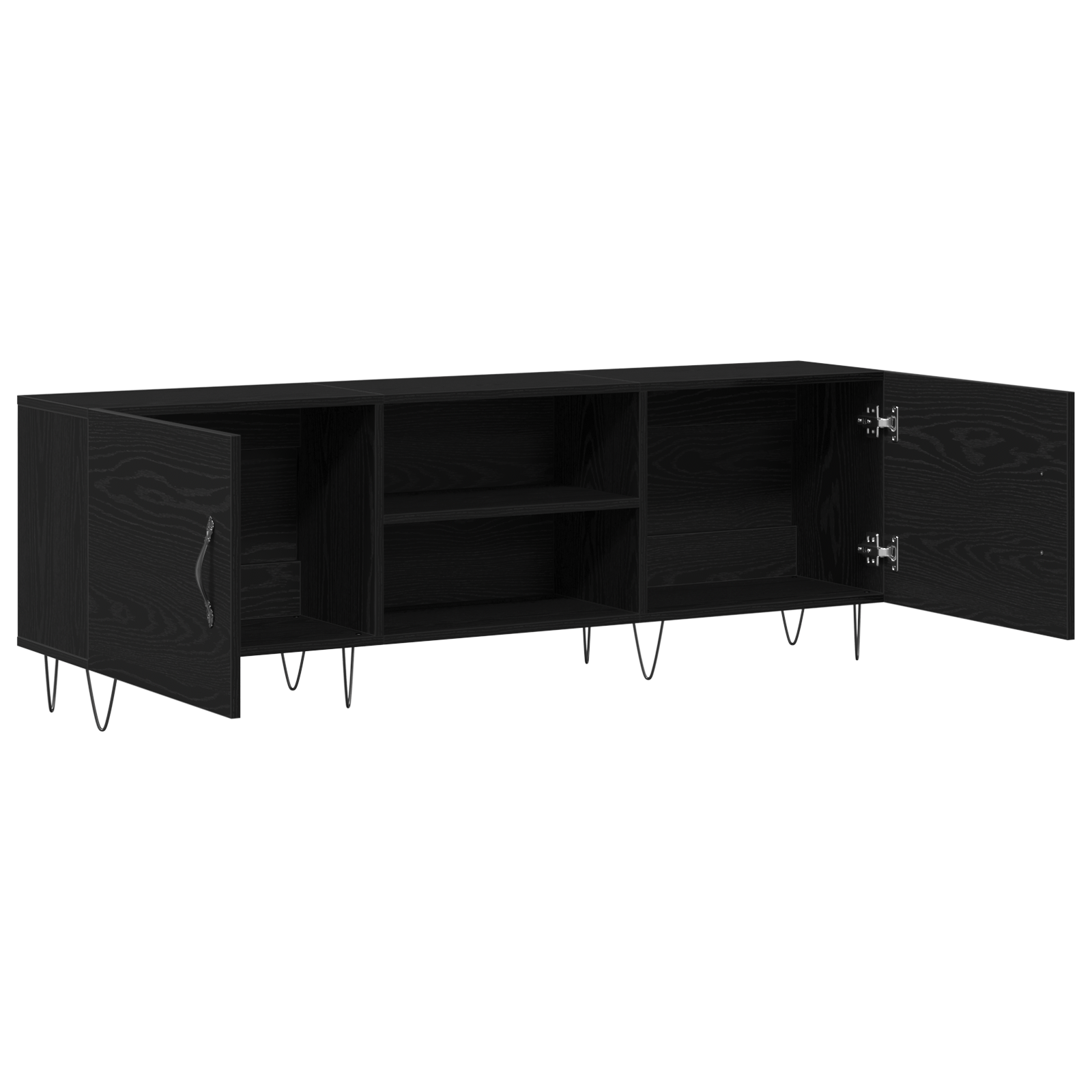 Dulap TV, stejar negru, 150x30x50 cm, lemn prelucrat — imaginea 5