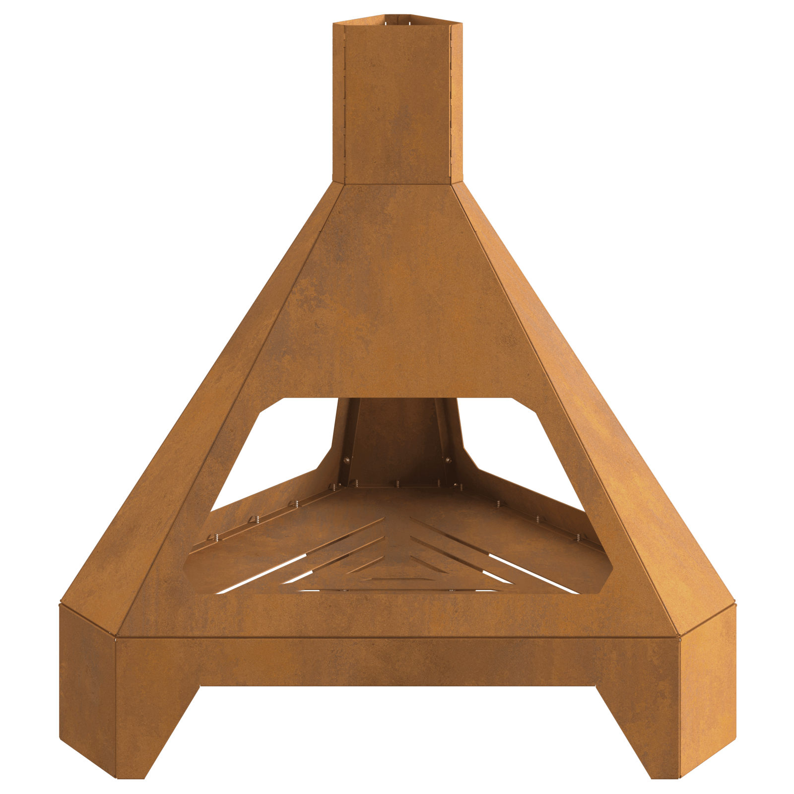 Vatra de foc cu horn, 50x43x52 cm, otel corten — imaginea 2