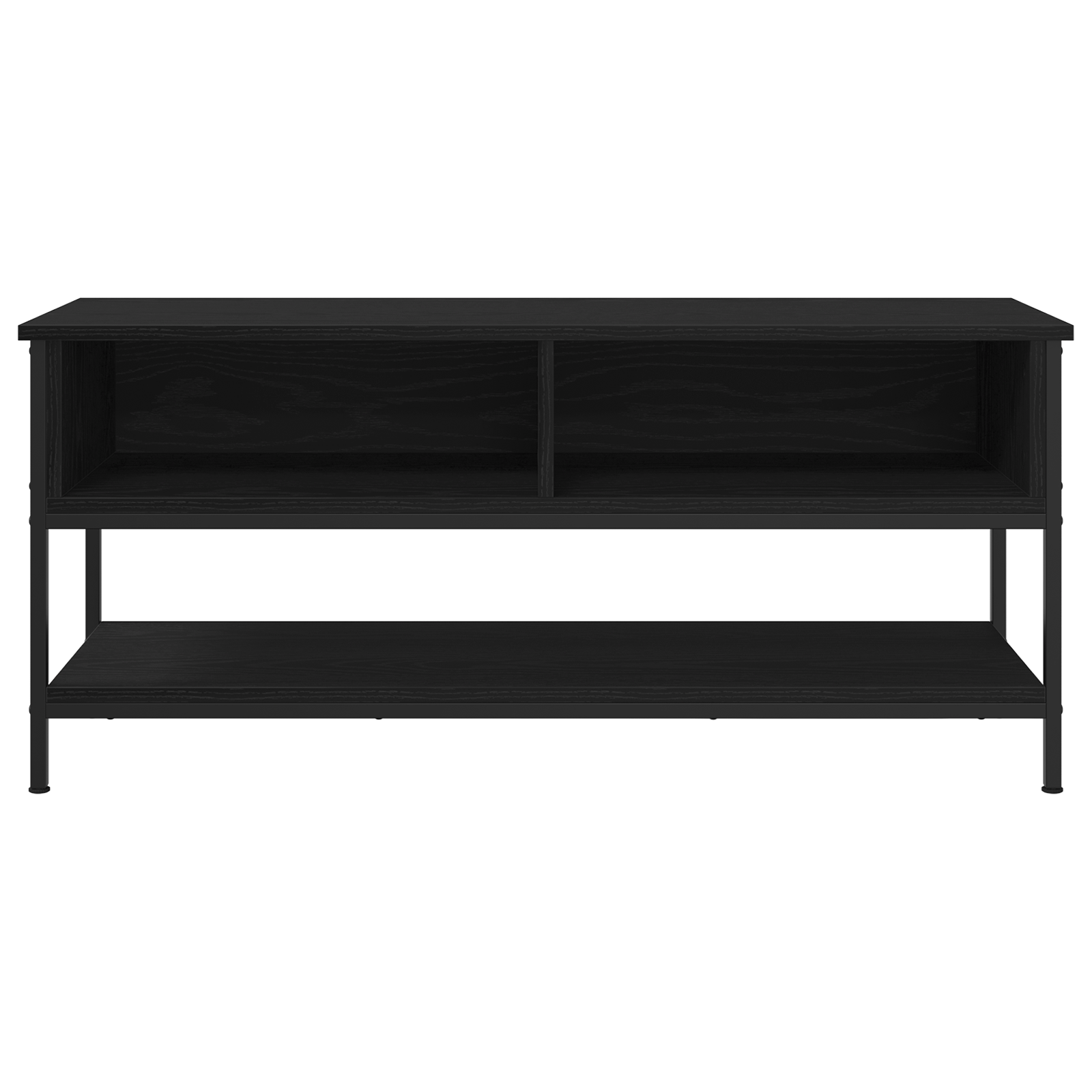 Dulap TV, stejar negru, 100x35x45 cm, lemn prelucrat & otel — imaginea 5