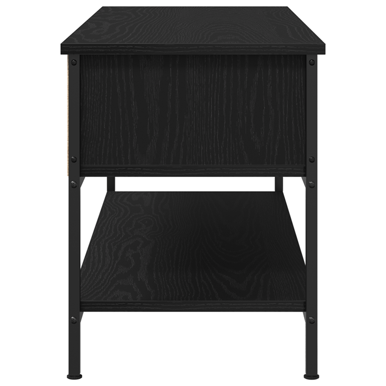 Dulap TV, stejar negru, 100x35x45 cm, lemn prelucrat & otel — imaginea 6