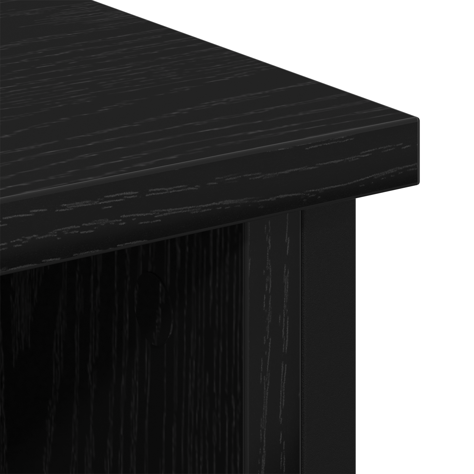 Dulap TV, stejar negru, 100x35x45 cm, lemn prelucrat & otel — imaginea 8