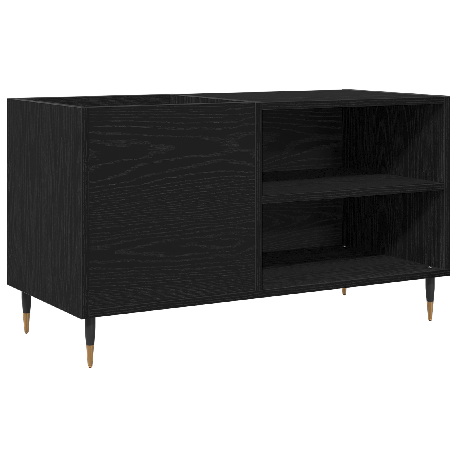 Dulap pentru discuri, stejar negru 84,5x38x48 cm lemn prelucrat — imaginea 2