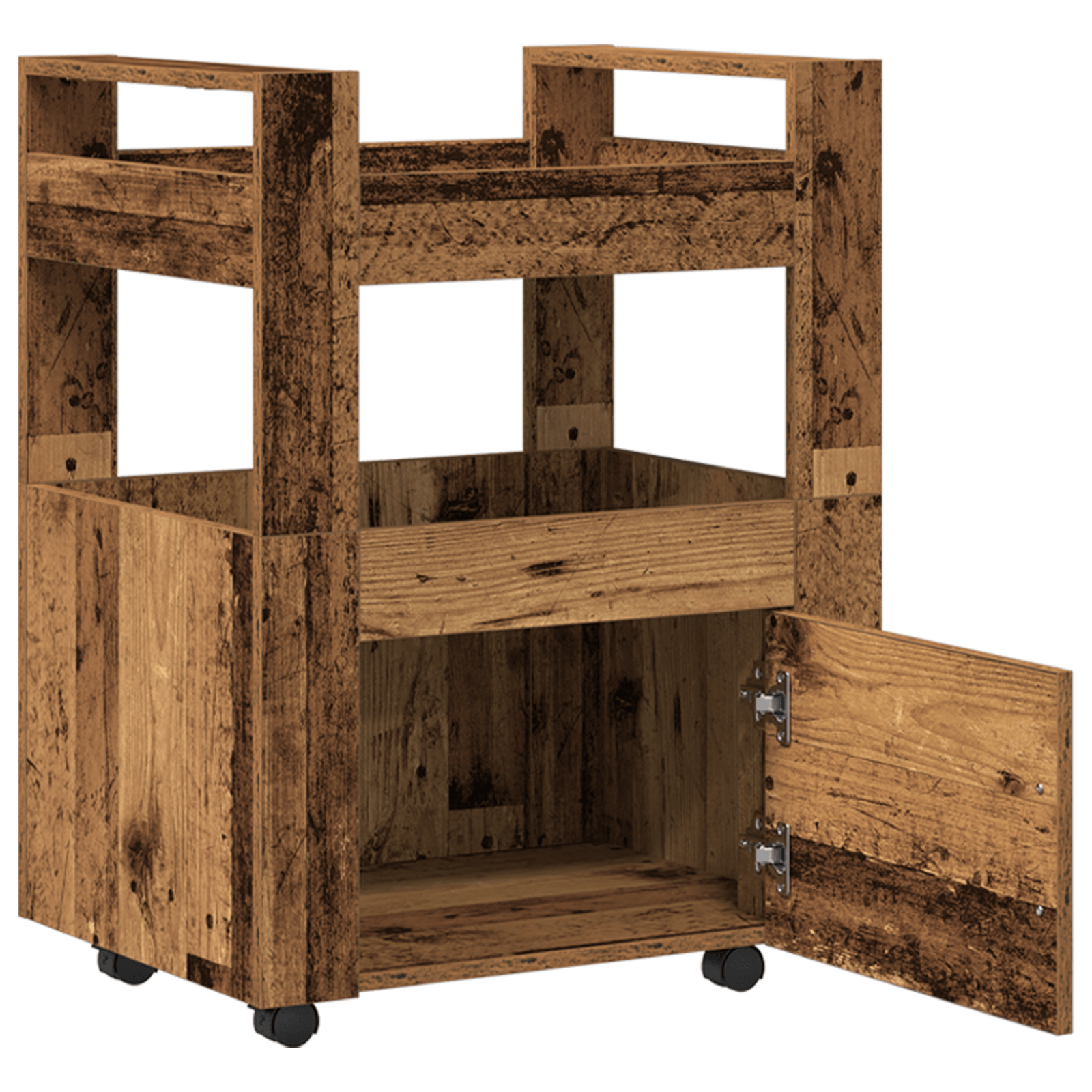 Carucior de bucatarie, lemn vechi, 60x45x80 cm, lemn prelucrat — imaginea 5