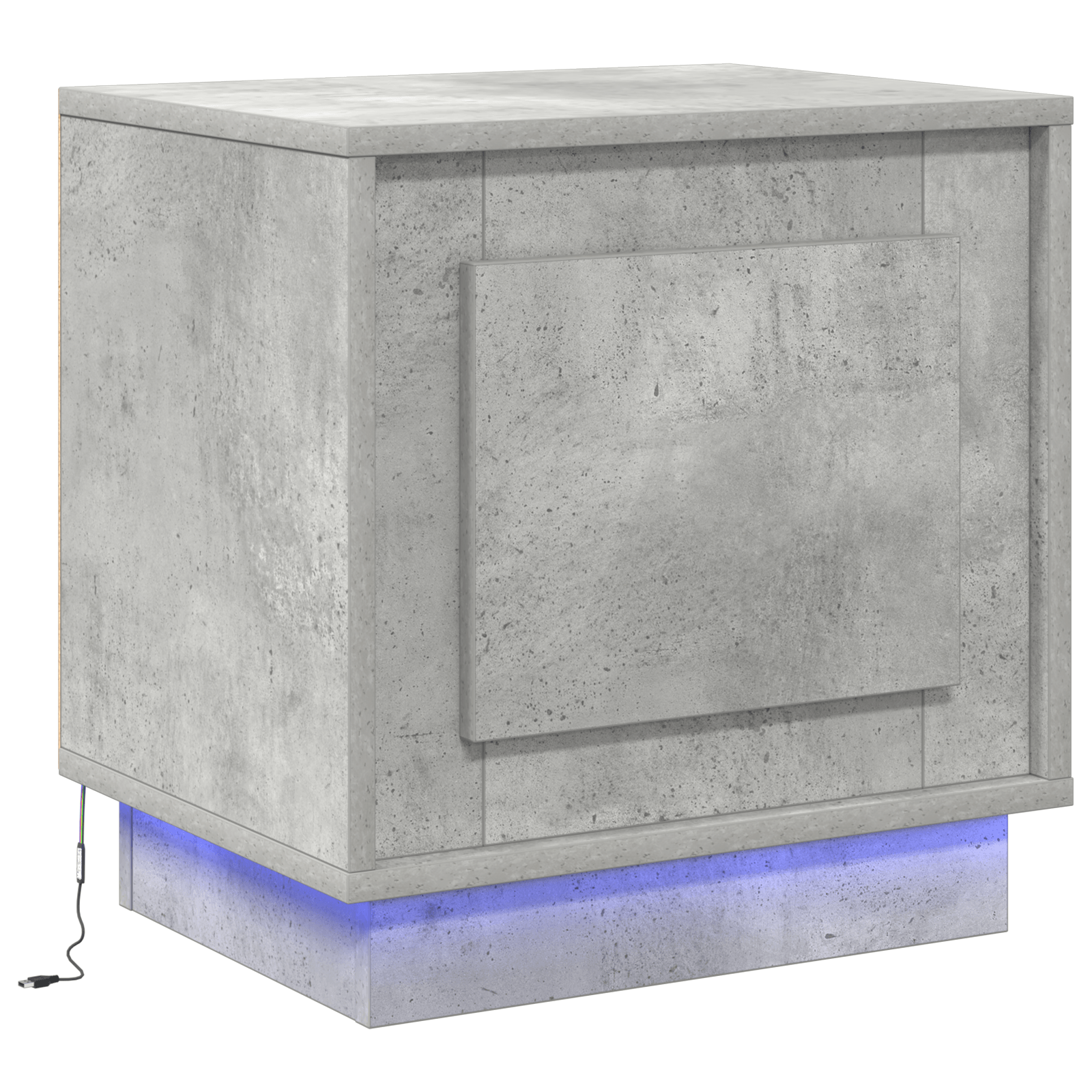 Noptiera cu lumini LED Gri Beton 44x34,5x45 cm — imaginea 2