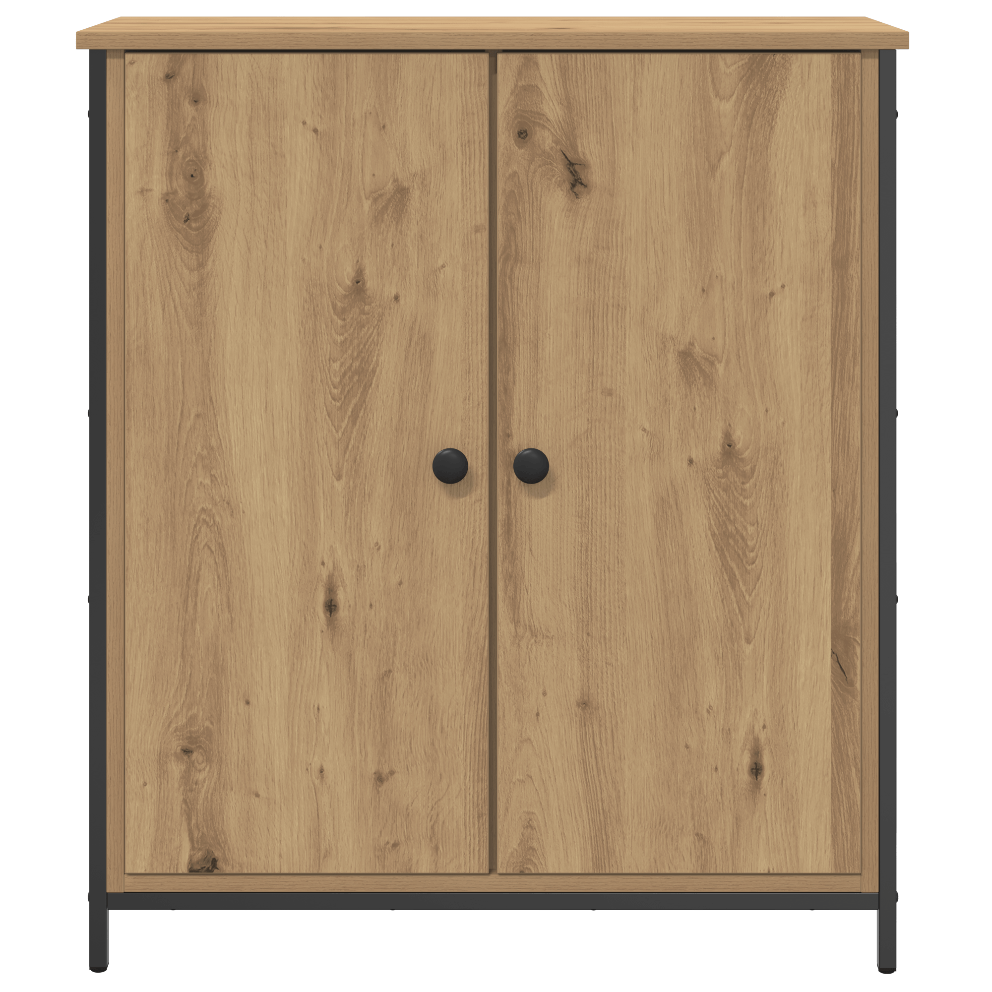 Dulap, stejar artizanal, 70x30x80 cm, lemn prelucrat si otel — imaginea 6