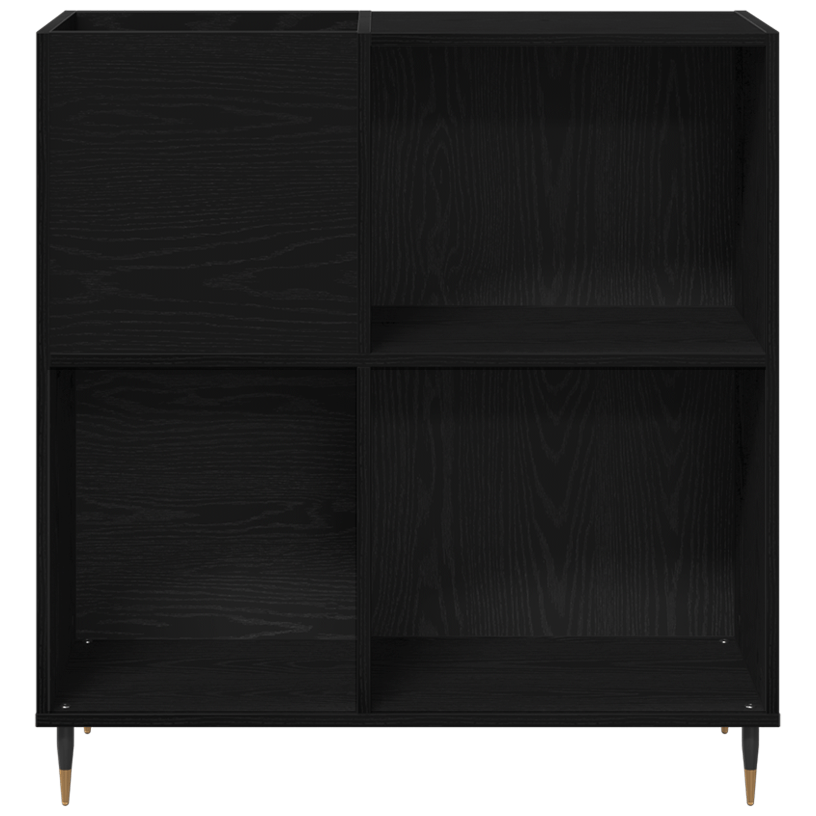 Dulap pentru discuri, stejar negru 84,5x38x89 cm lemn prelucrat — imaginea 6