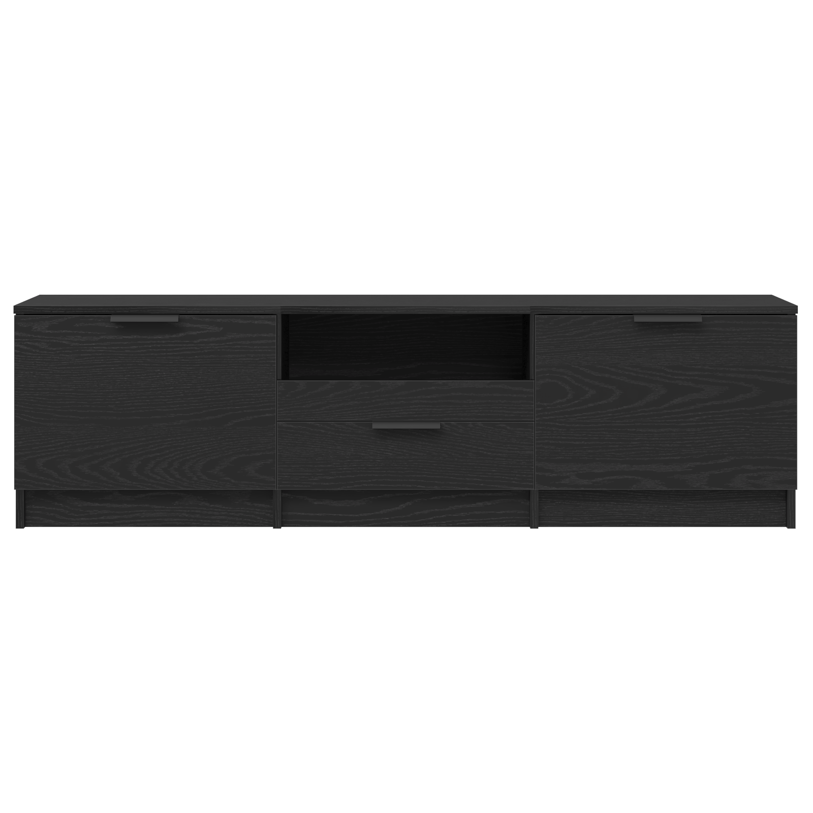 Cabinet TV - Stejar Negru - 140x35x40 cm - Fabricat din Lemn Ingineresc — imaginea 7