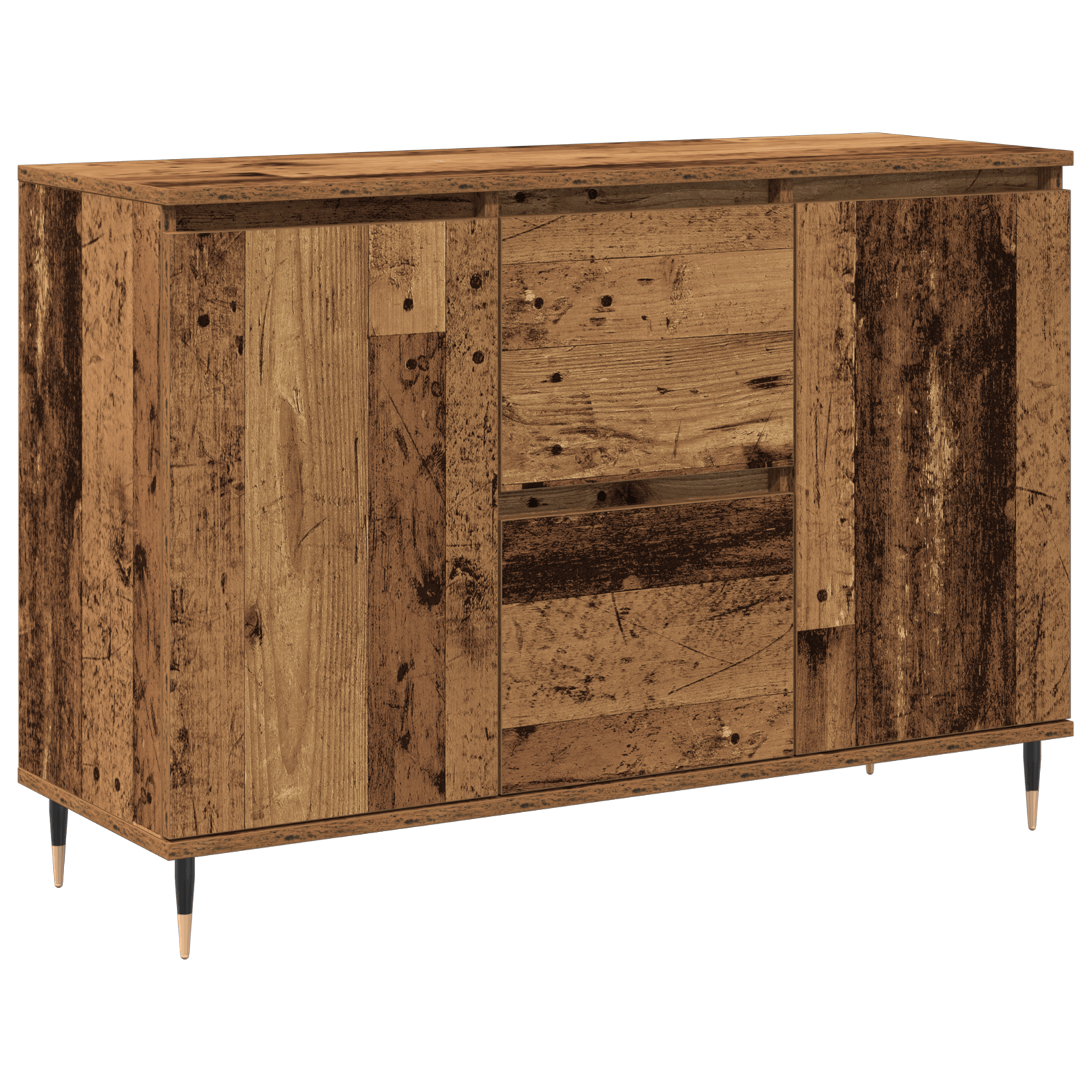 Dulap cu usi si sertare, lemn vechi, 101,5x35x70 cm — imaginea 2