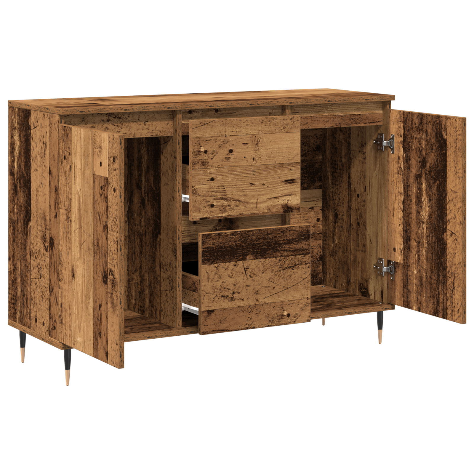 Dulap cu usi si sertare, lemn vechi, 101,5x35x70 cm — imaginea 5