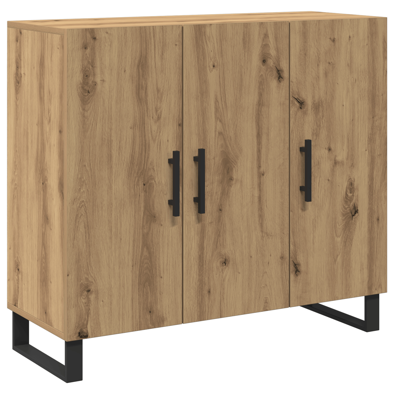 Dulap cu 3 usi, stejar artizanal, 90x34x80 cm, lemn prelucrat — imaginea 2