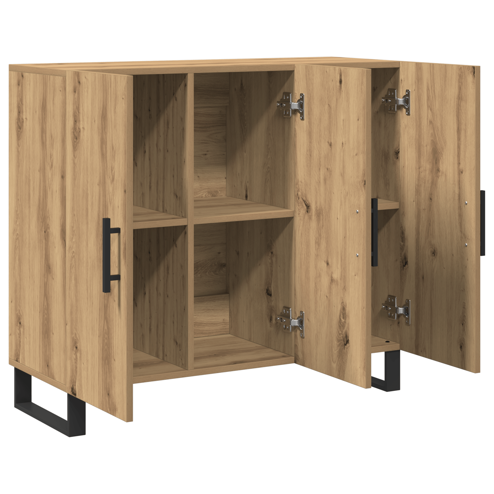 Dulap cu 3 usi, stejar artizanal, 90x34x80 cm, lemn prelucrat — imaginea 5