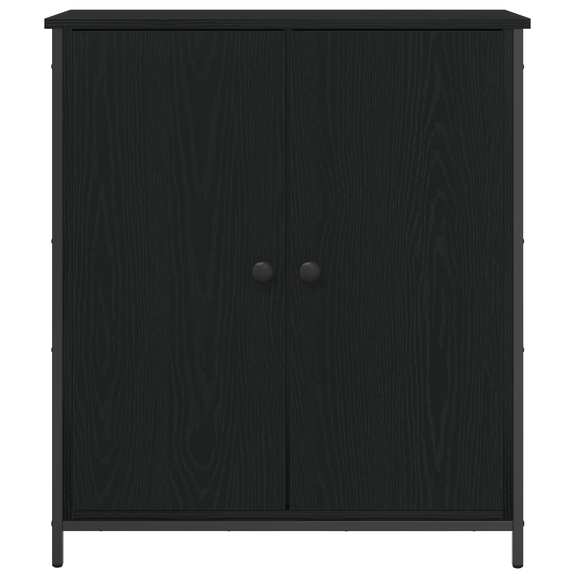 Dulap, stejar negru, 70x30x80 cm, lemn prelucrat si otel — imaginea 6