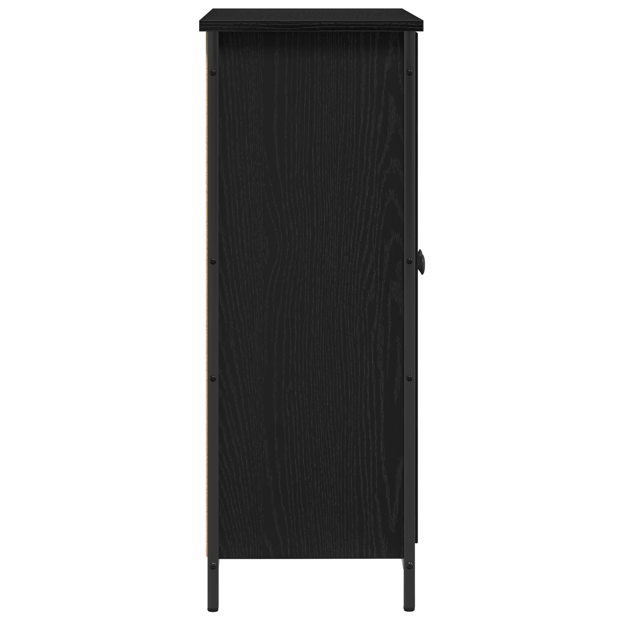 Dulap, stejar negru, 70x30x80 cm, lemn prelucrat si otel — imaginea 7