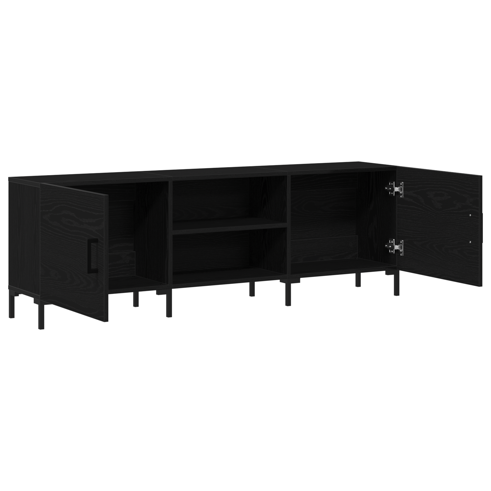 Dulap TV, stejar negru, 150x30x50 cm, lemn prelucrat — imaginea 4
