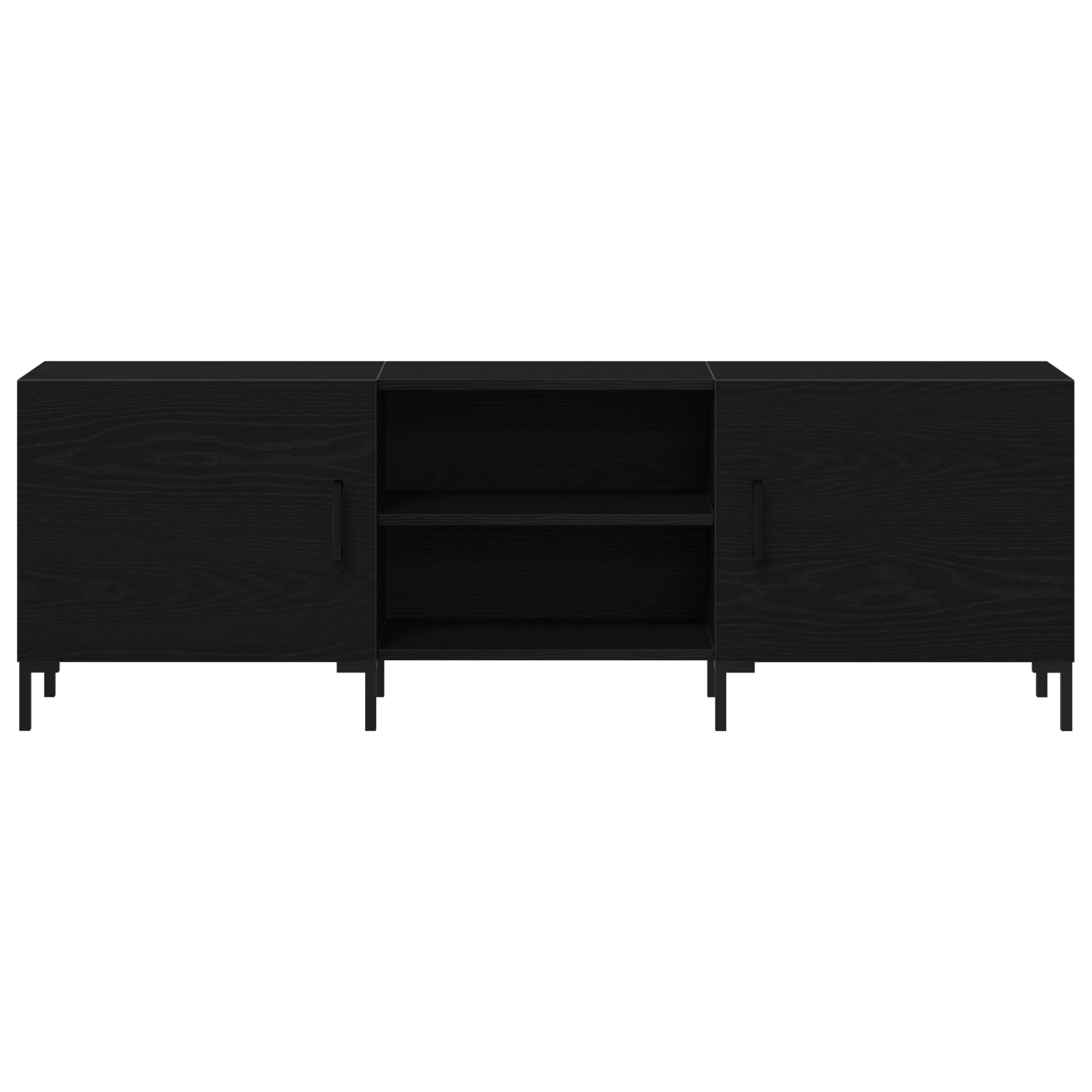 Dulap TV, stejar negru, 150x30x50 cm, lemn prelucrat — imaginea 6