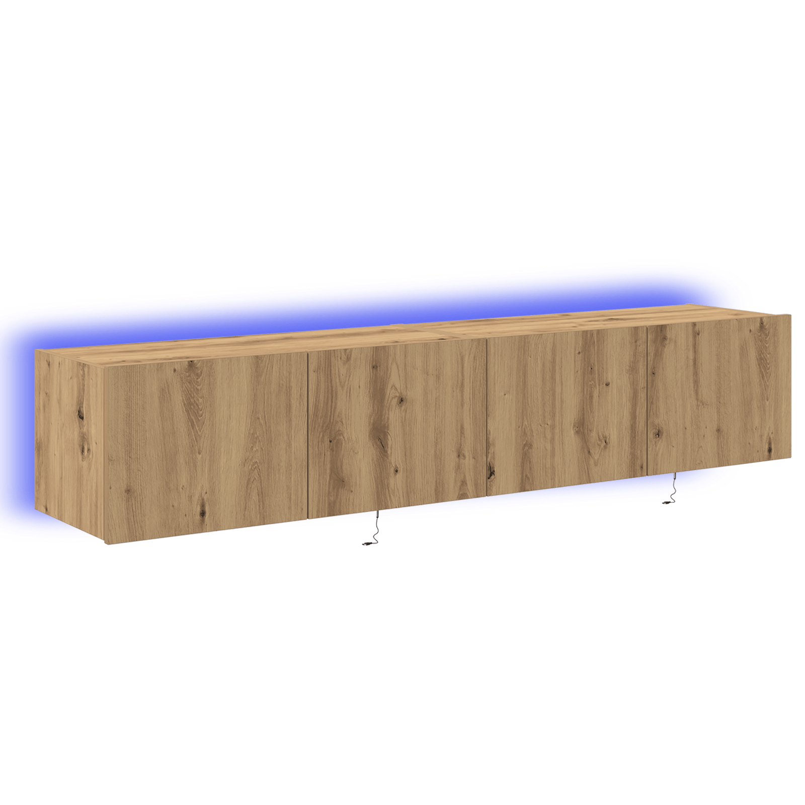Dulapuri de perete LED-uri, 2 buc. stejar artizanal 80x35x31 cm — imaginea 2