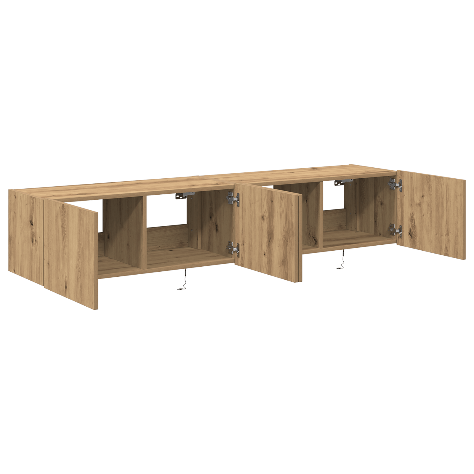Dulapuri de perete LED-uri, 2 buc. stejar artizanal 80x35x31 cm — imaginea 6