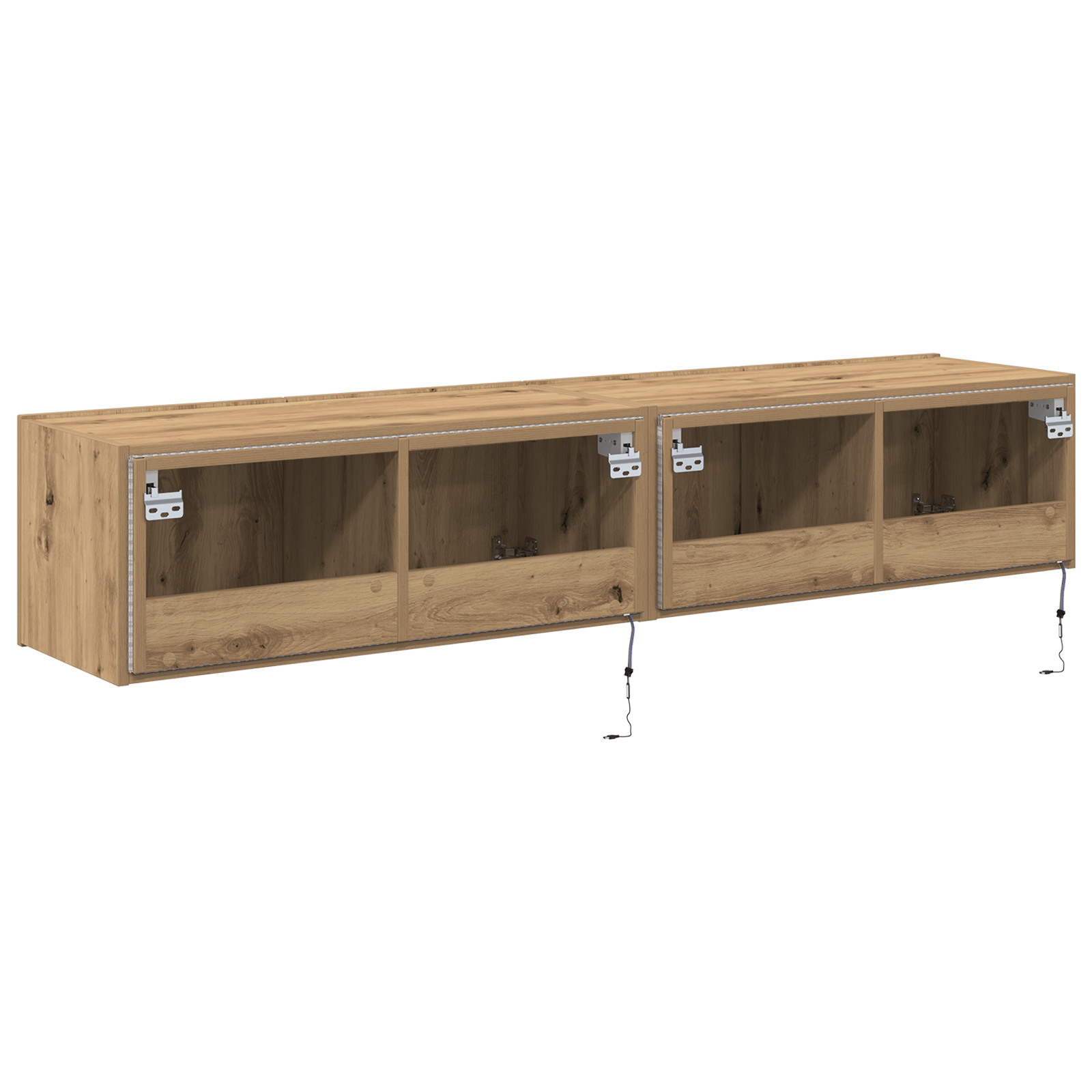 Dulapuri de perete LED-uri, 2 buc. stejar artizanal 80x35x31 cm — imaginea 9