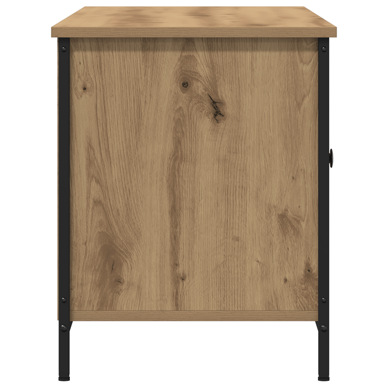 Dulap TV, stejar artizanal, 100x40x50 cm lemn prelucrat si otel — imaginea 7