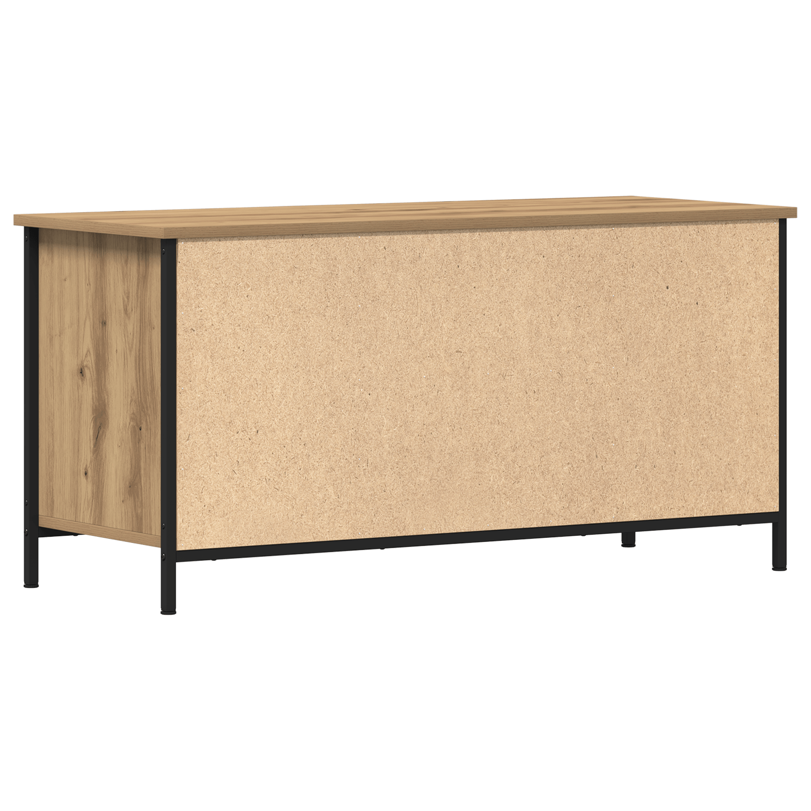Dulap TV, stejar artizanal, 100x40x50 cm lemn prelucrat si otel — imaginea 8