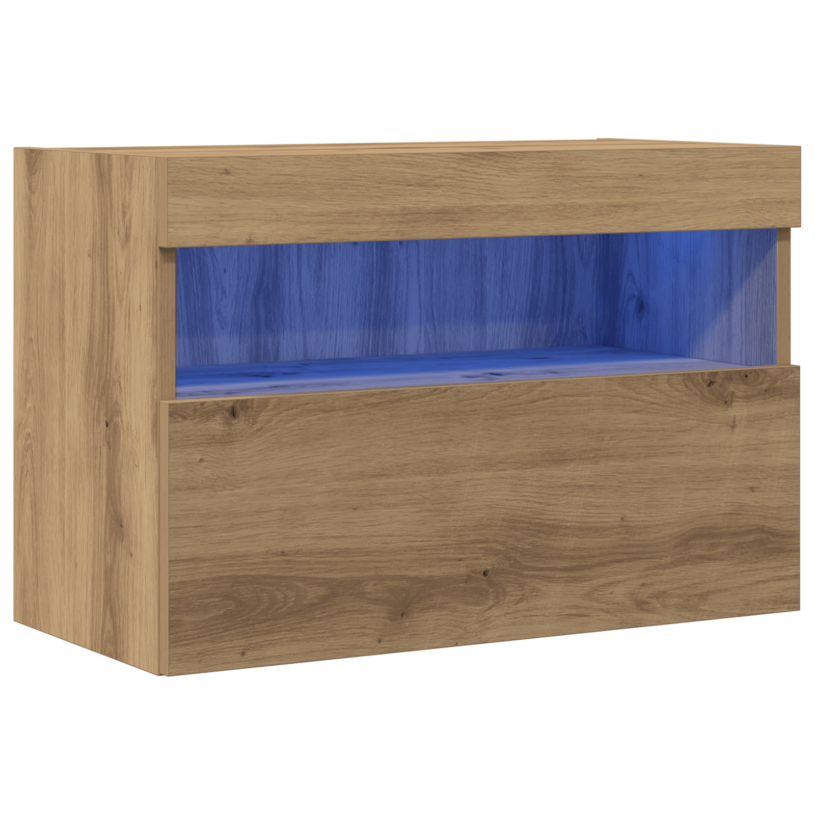 Dulap TV de perete cu LED, stejar artizanal, 60x30x40 cm — imaginea 2