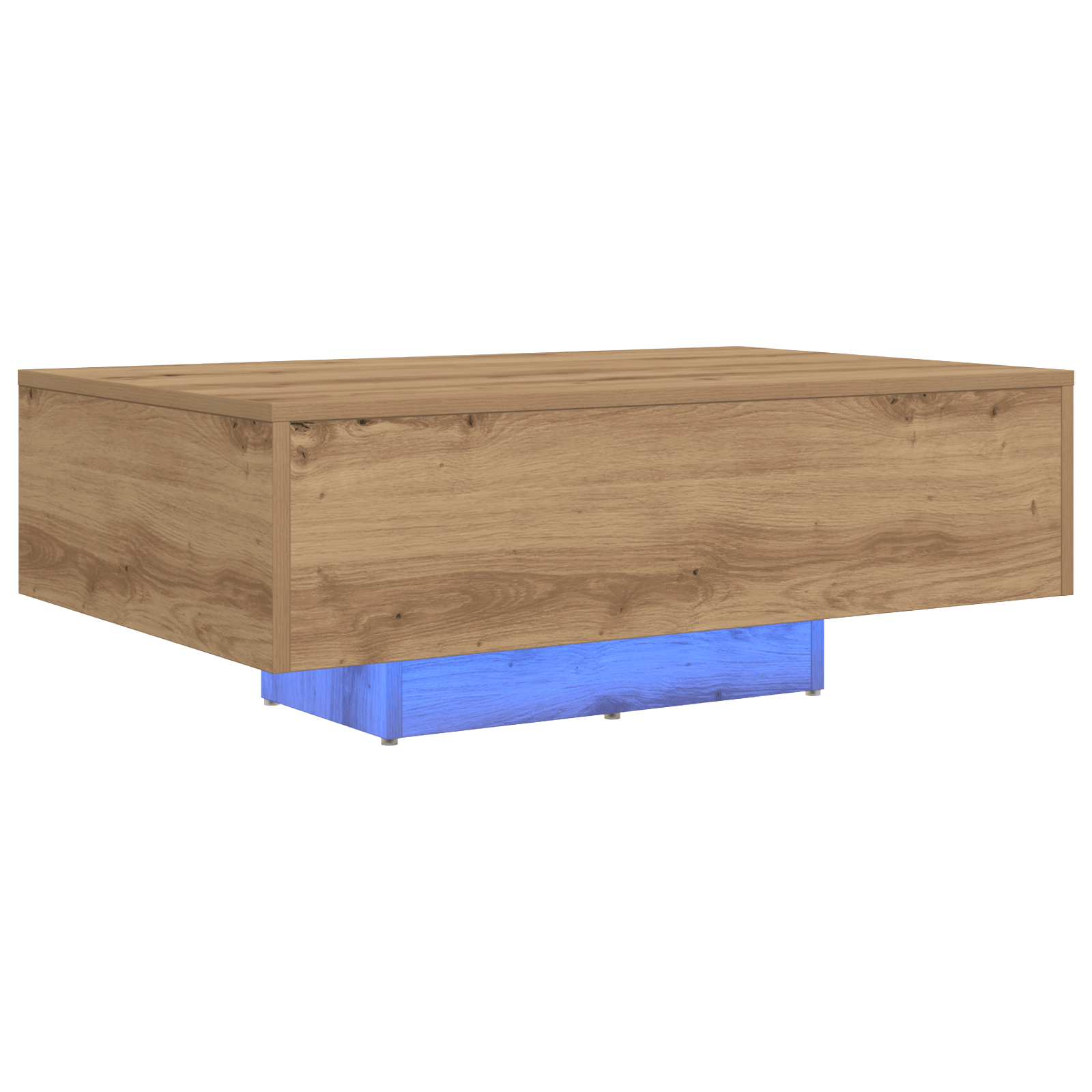 Masuta de cafea cu LED-uri, stejar artizanal, 85x55x31 cm — imaginea 2