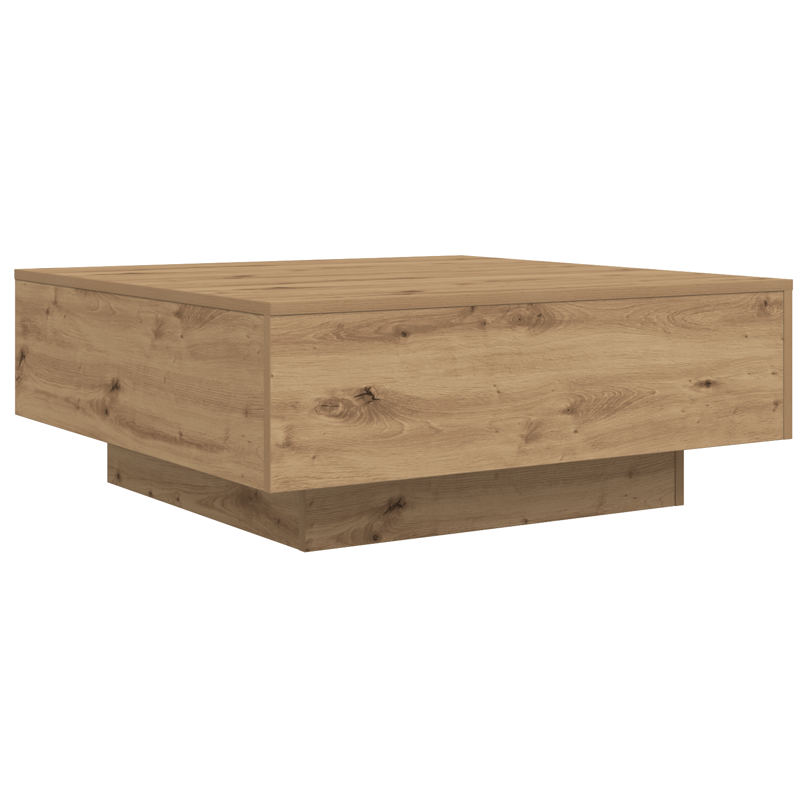 Masuta de cafea cu LED-uri, stejar artizanal, 80x80x31 cm — imaginea 5