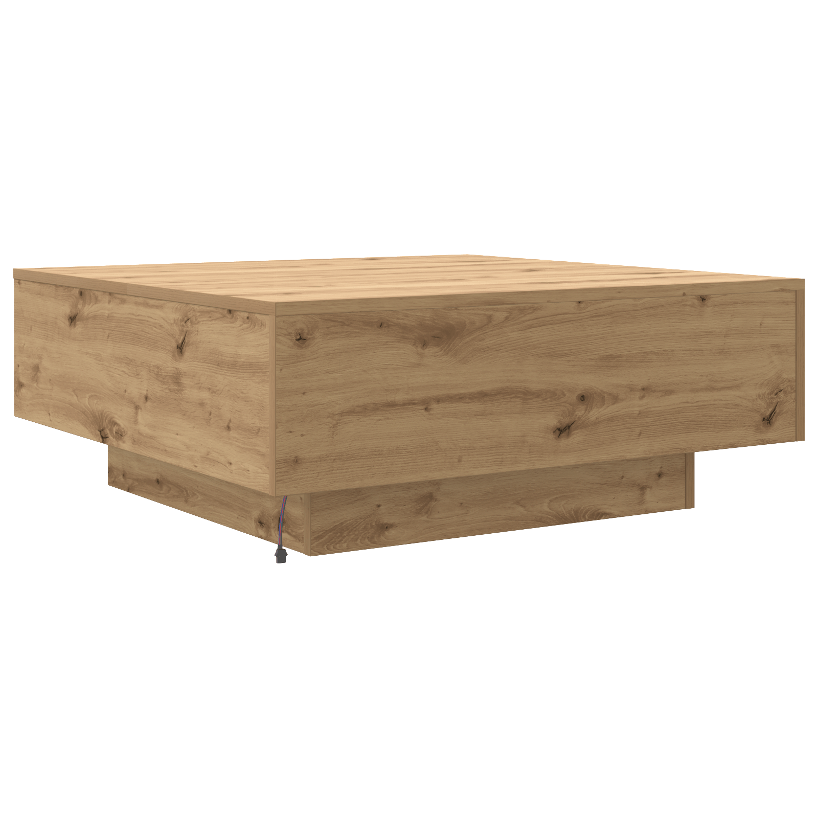 Masuta de cafea cu LED-uri, stejar artizanal, 80x80x31 cm — imaginea 8