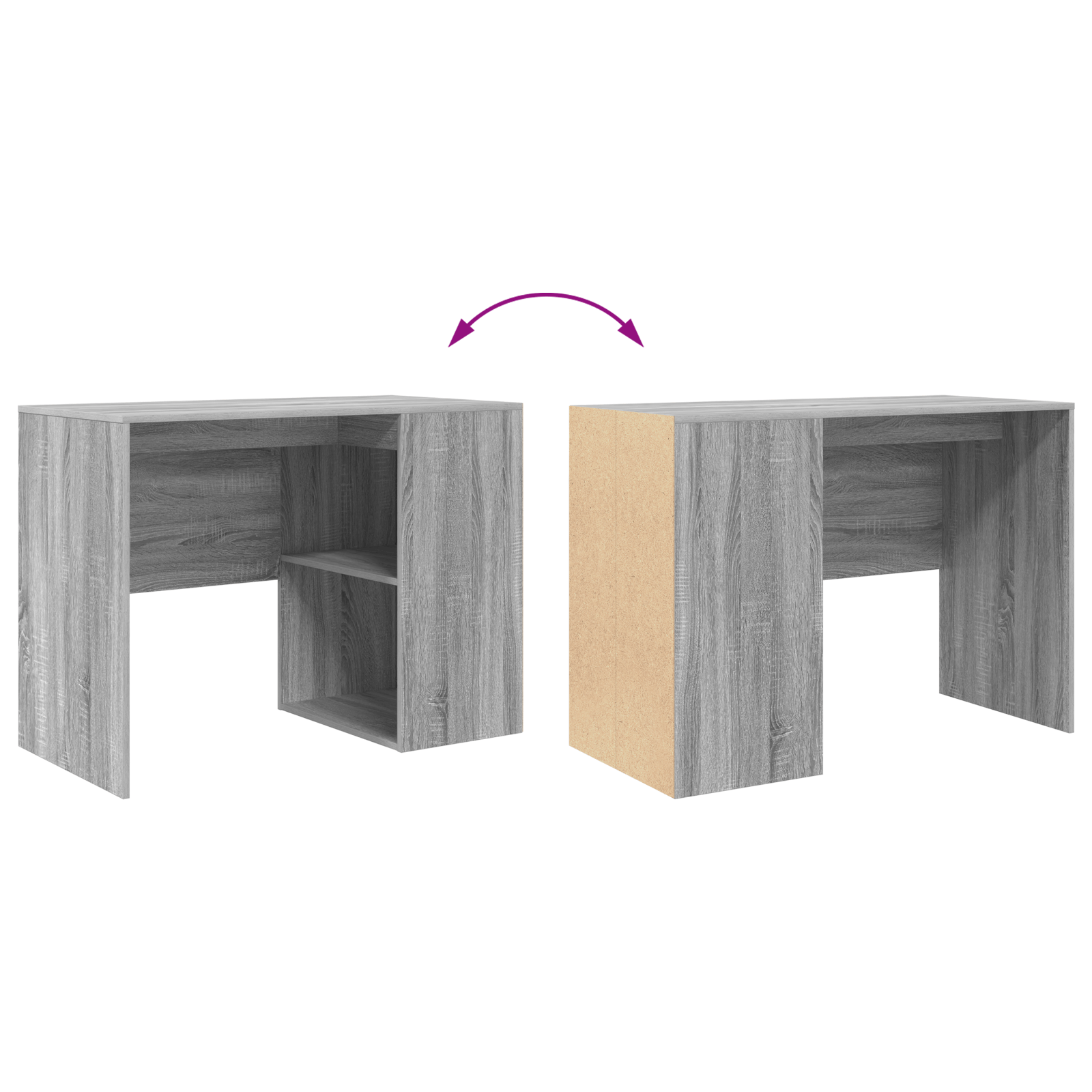 Birou de scris Gri Sonoma Lemn Standard Depozitare — imaginea 8