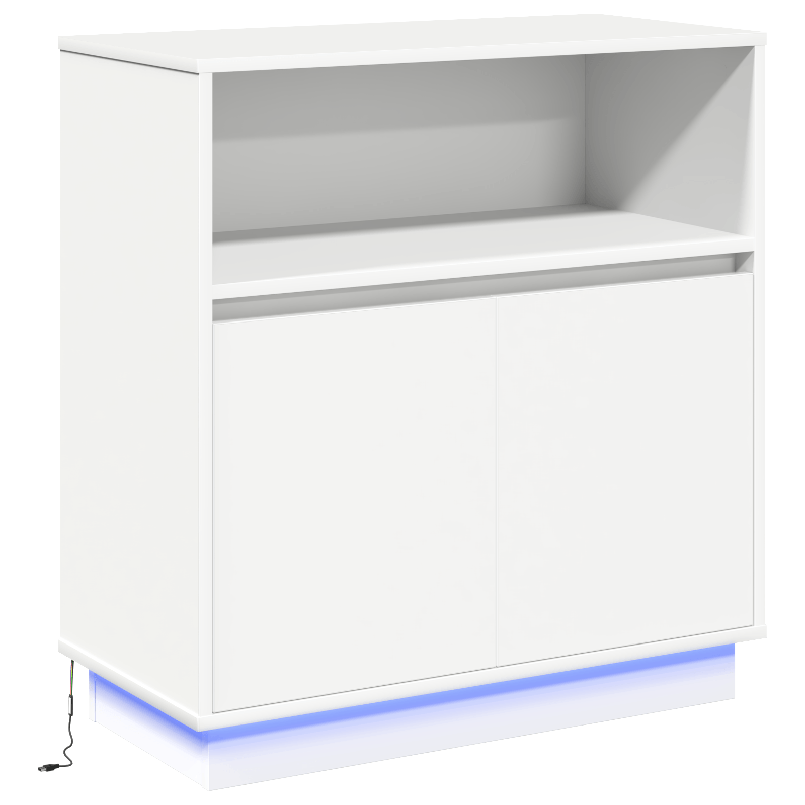 Dulap cu LED Alb 71x34,5x75 cm Lemn Compozit — imaginea 2