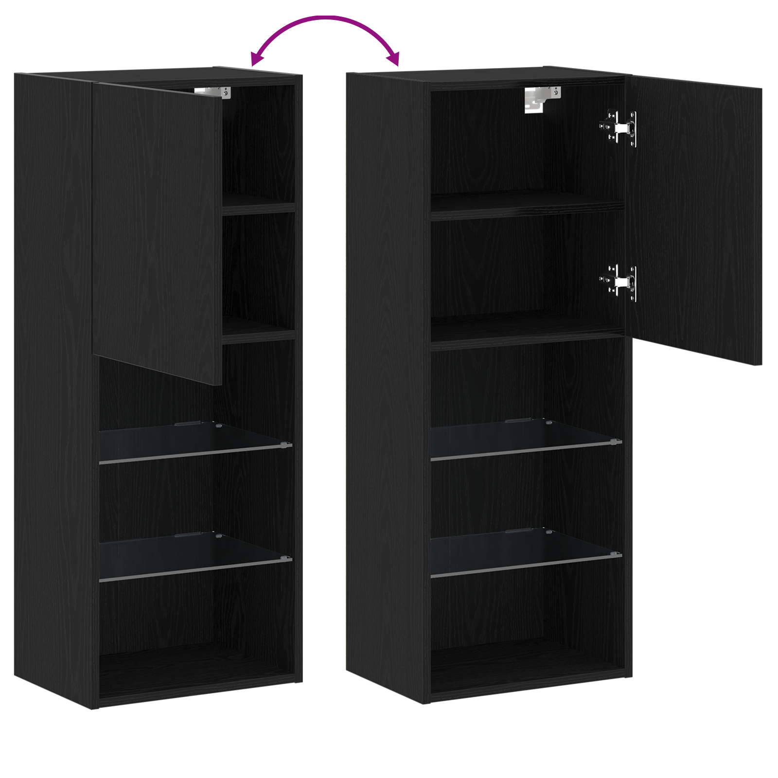Dulap TV cu LED-uri, stejar negru, 40,5x30x102 cm — imaginea 12