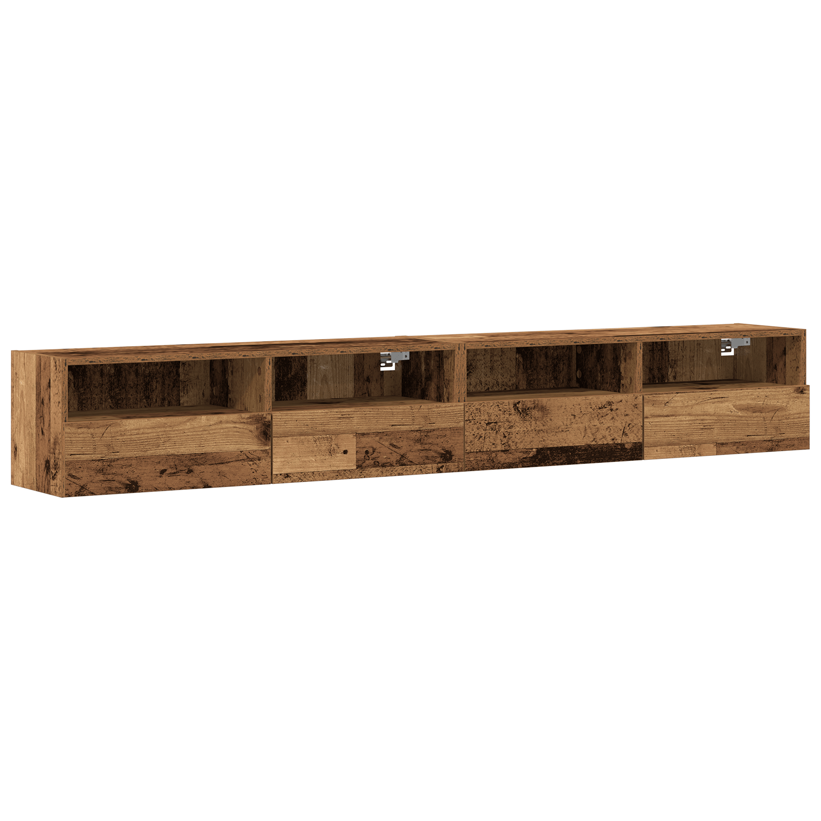Dulapuri TV de perete, 2 buc., lemn vechi, 100x30x30 cm, lemn — imaginea 2