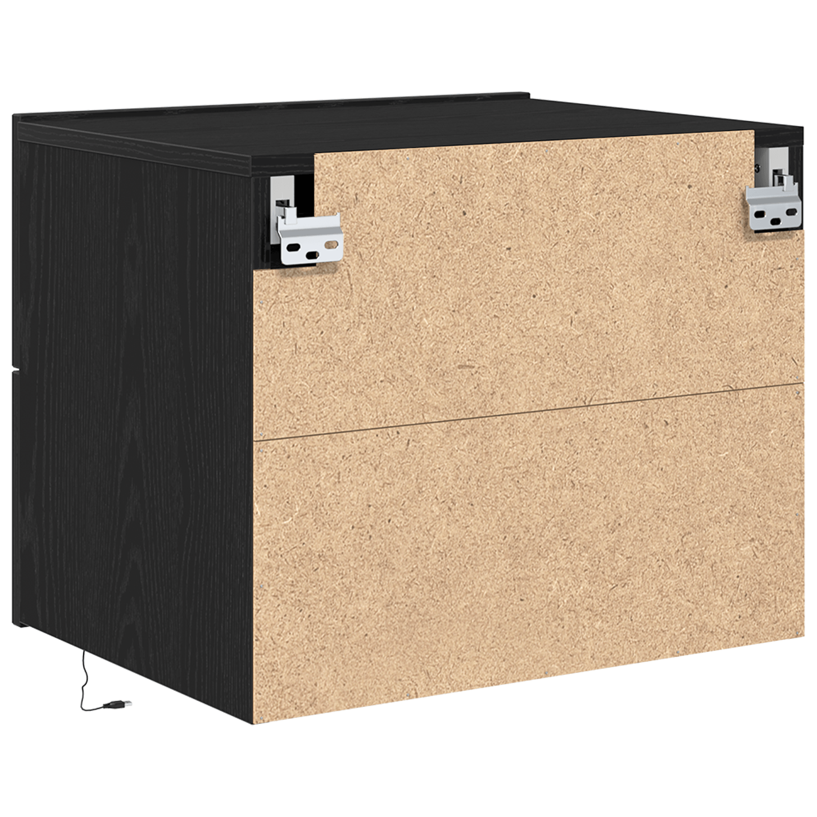 Noptiera cu LED-uri, de perete, stejar negru, 50x39x41 cm — imaginea 8