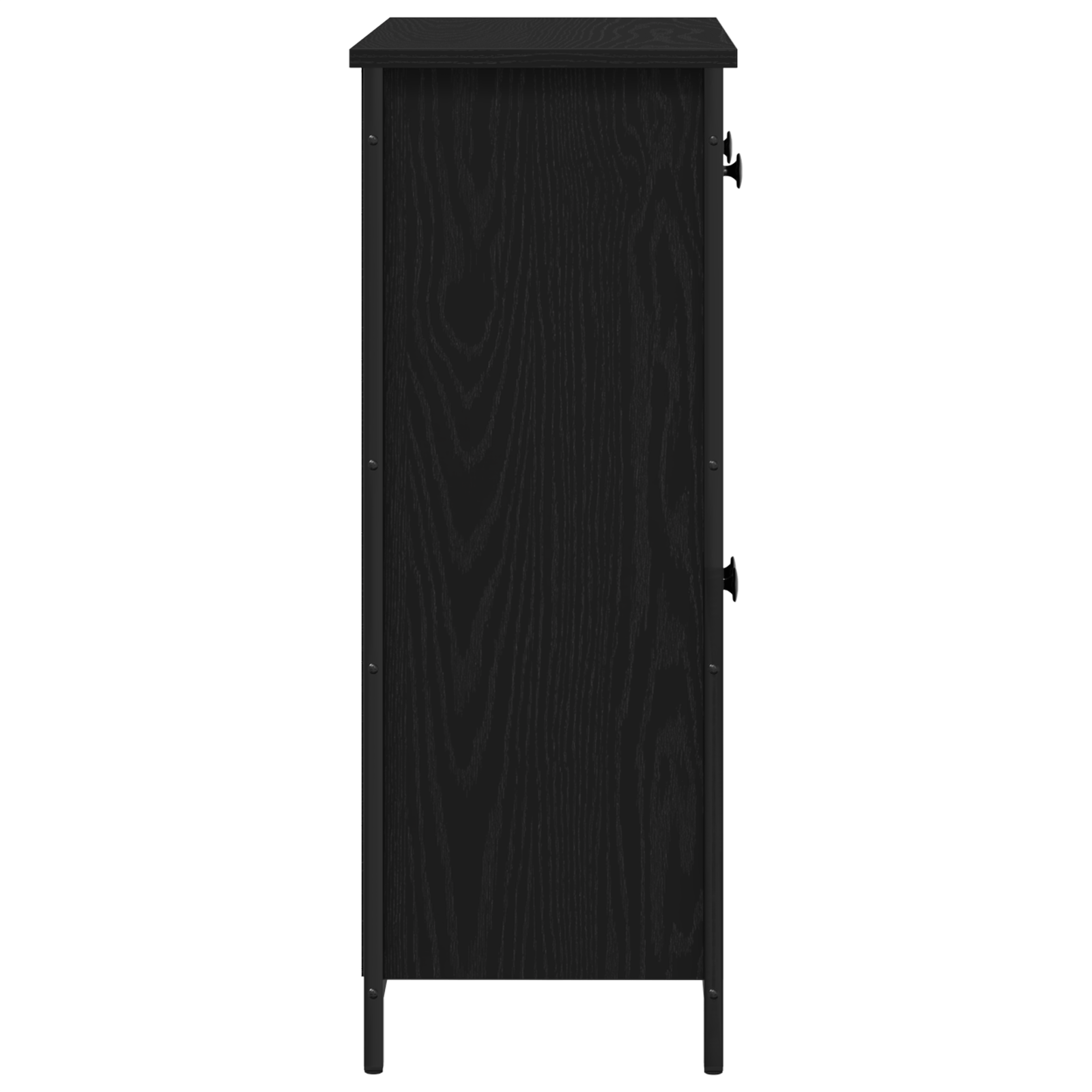Dulap, stejar negru, 70x30x80 cm, lemn prelucrat si otel — imaginea 7